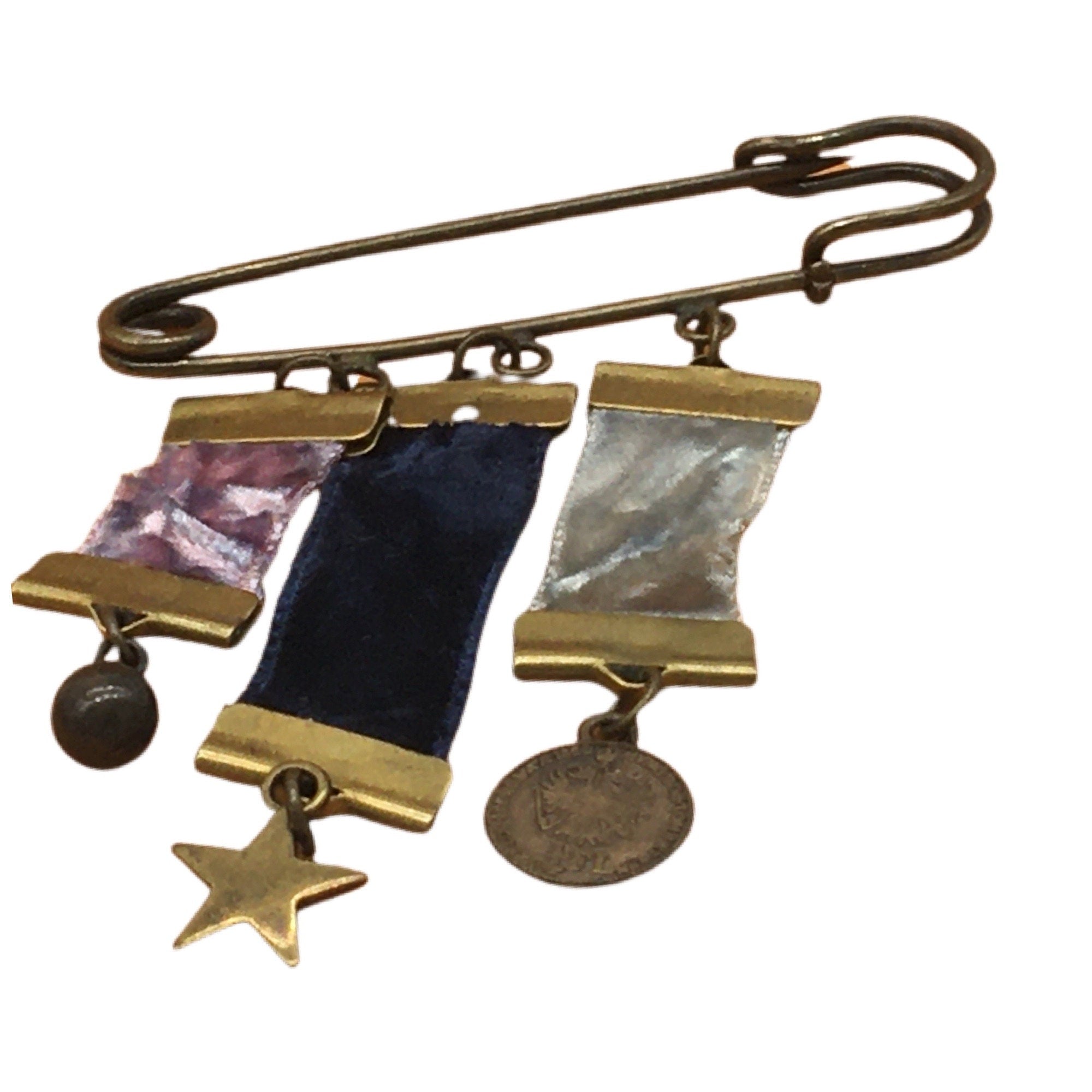 Modern Bronze Pin Brooch