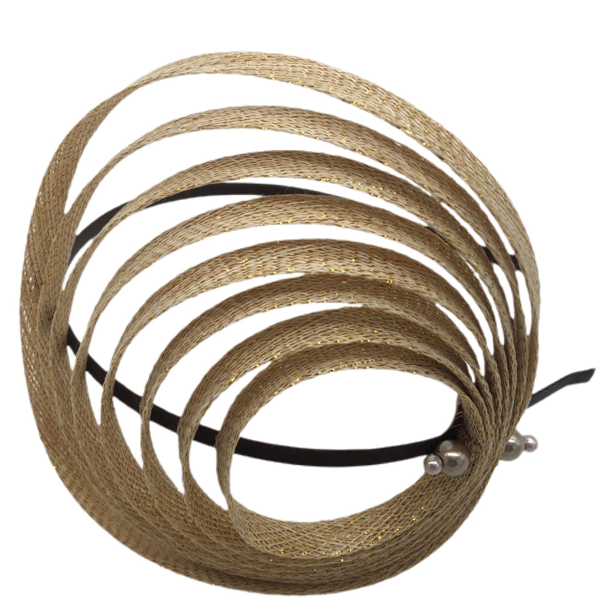 Gold Fascinator Hats for Women Wedding Headwear