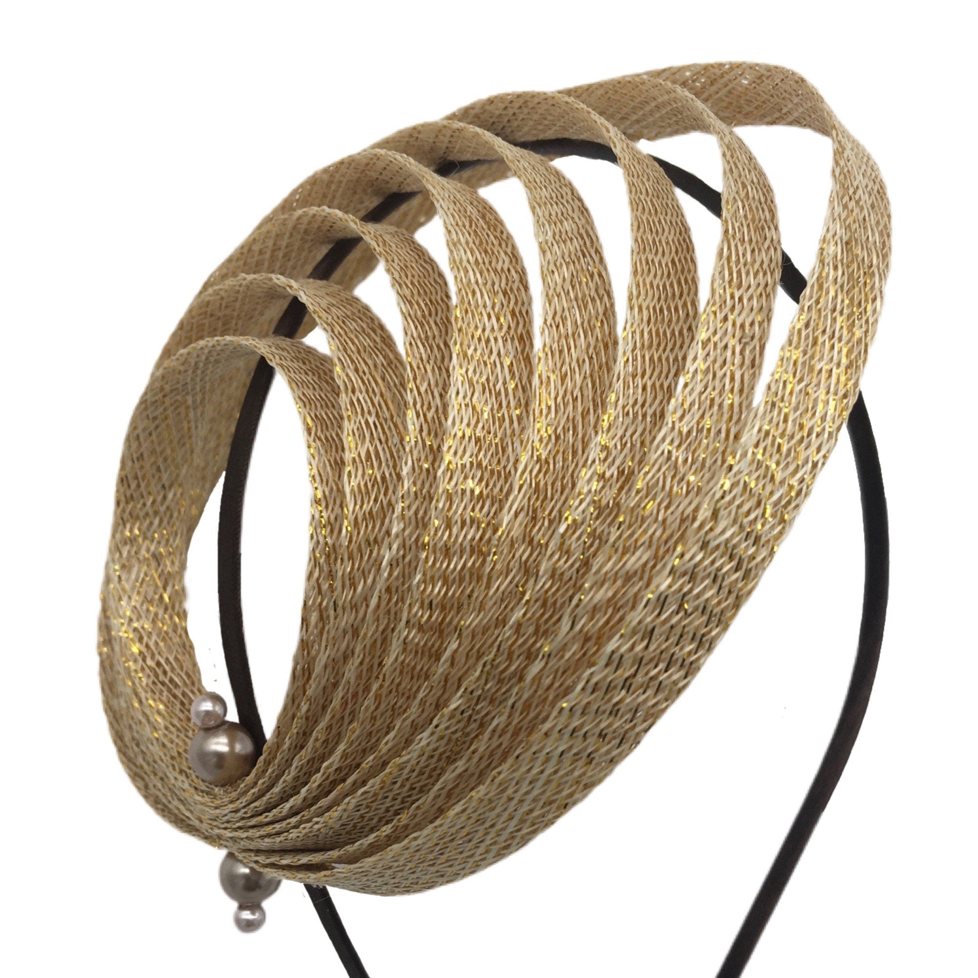 Gold Fascinator Hats for Women Wedding Headwear