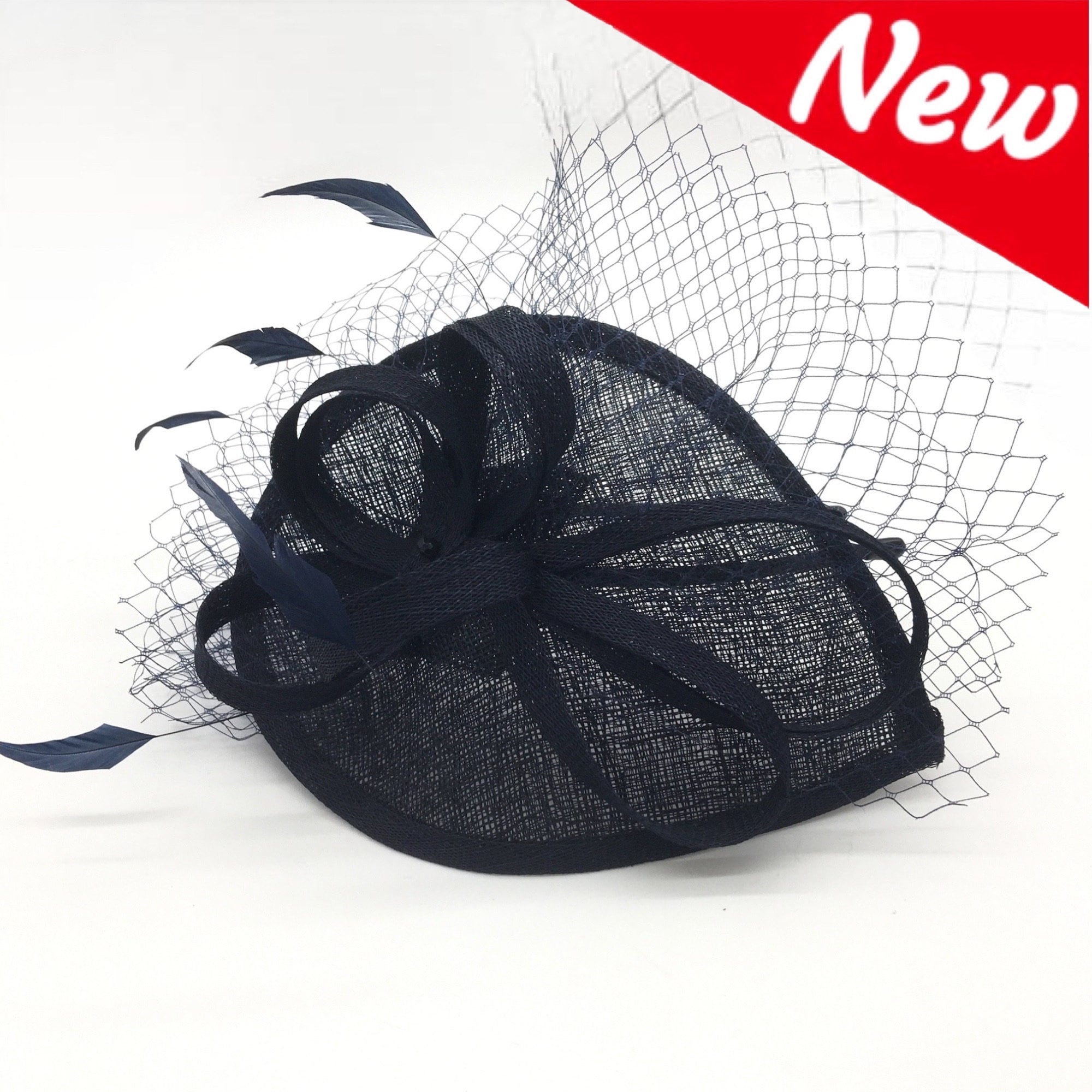 Pretty Small Navy Blue Fascinator with Bow