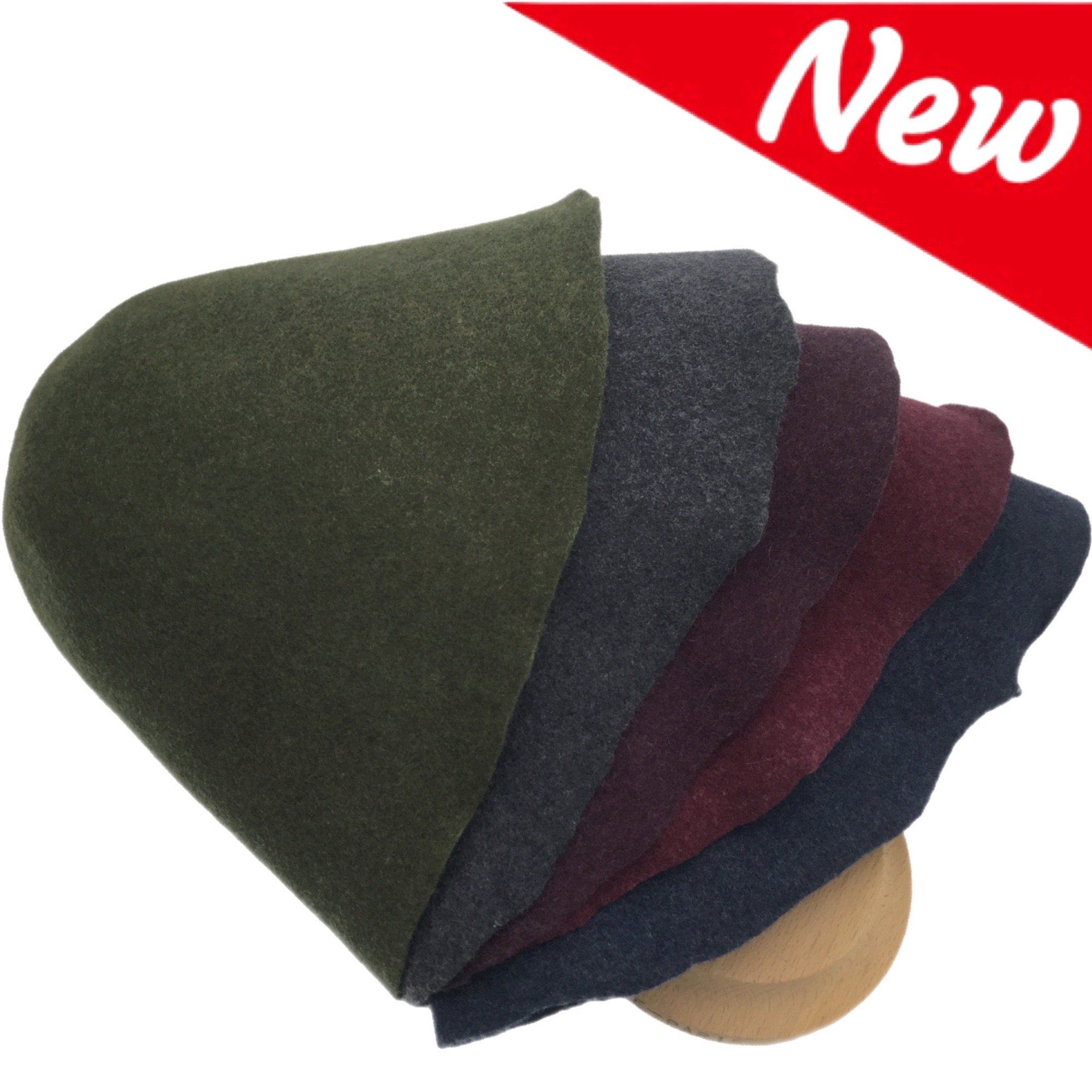 Melange Wool Felt Cone Hat Bodies
