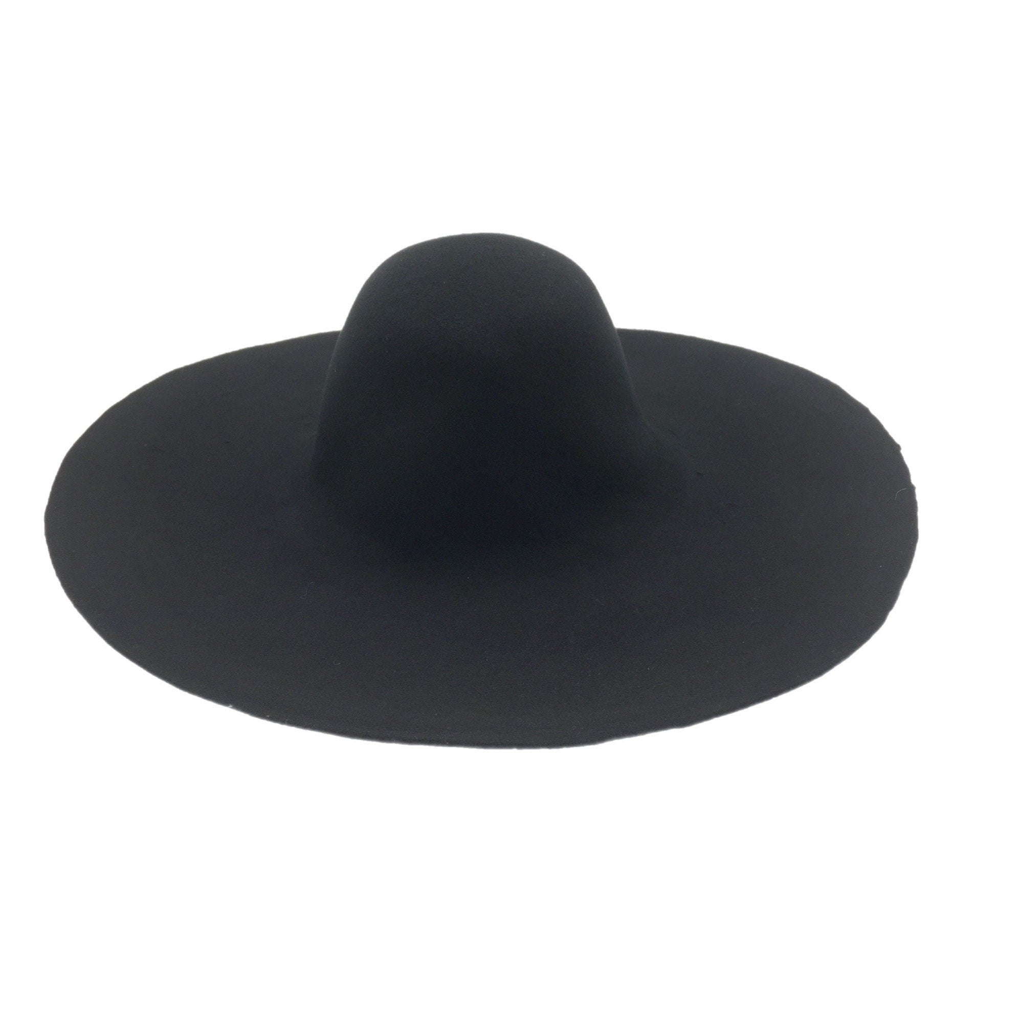 Black Heavy Weight Wool Felt Capeline Hat Body Wholesale 200g (7 oz)