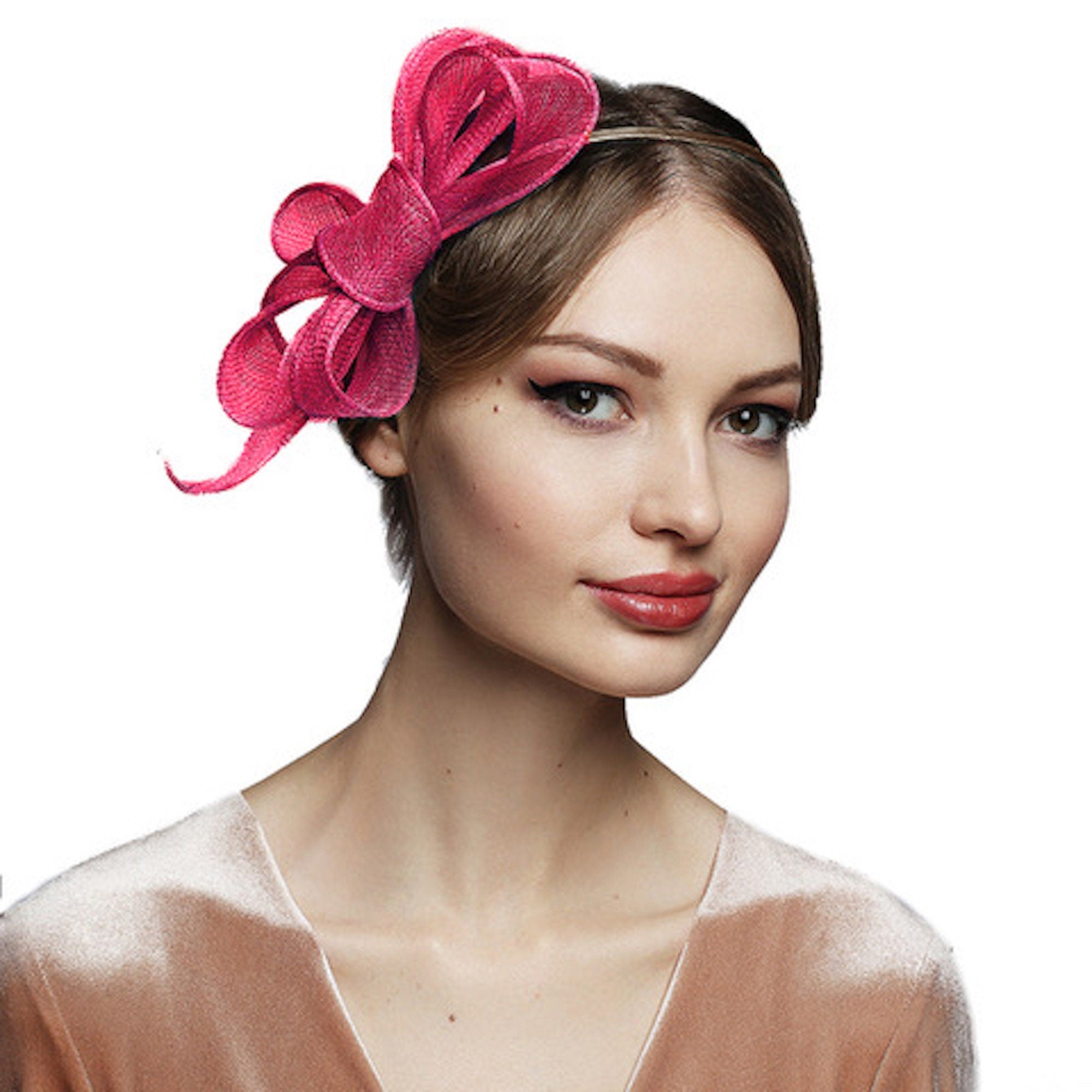 Fuchsia bow fascinator