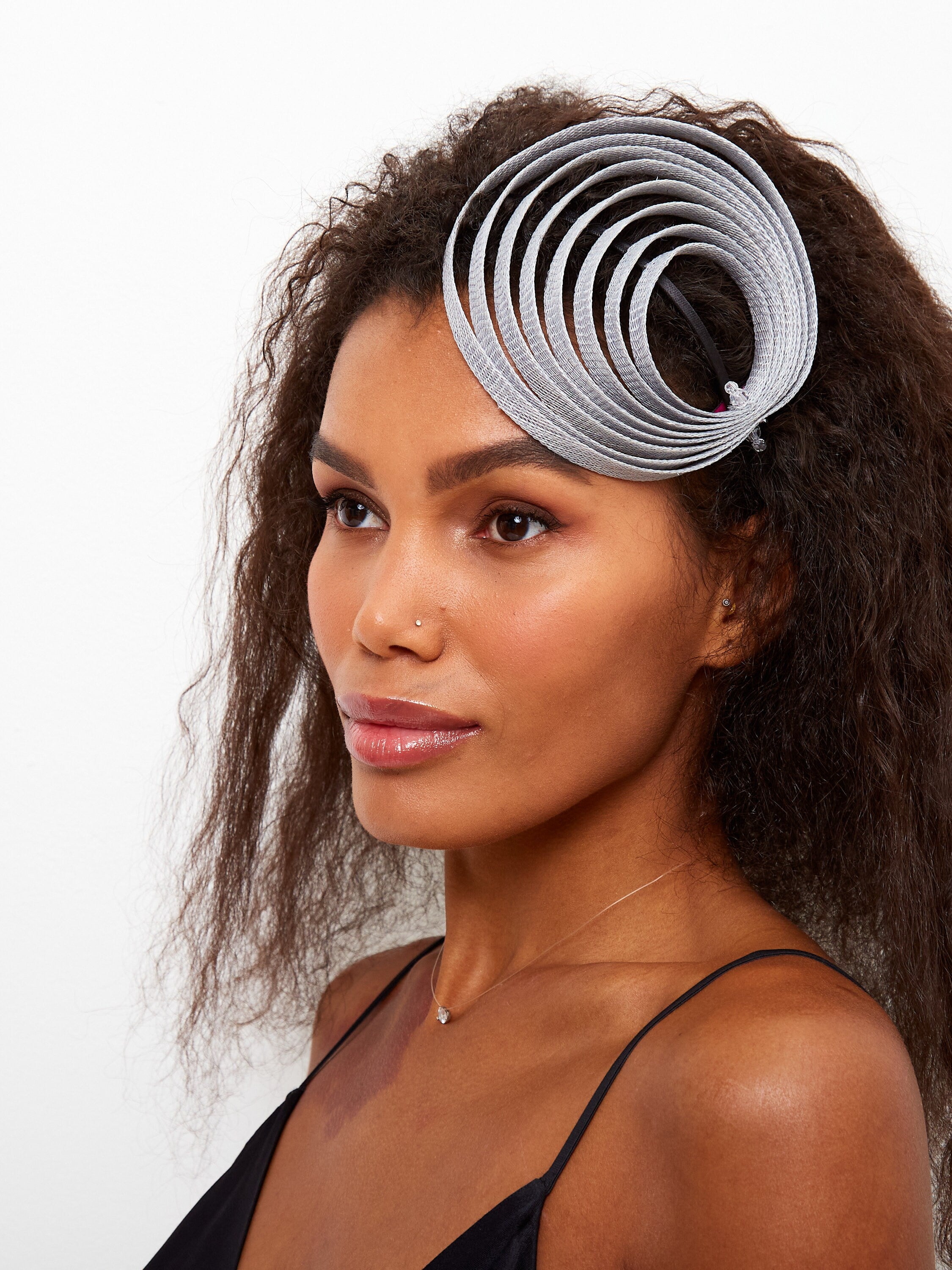 Grey Fascinator for Weddings and Tea Parties