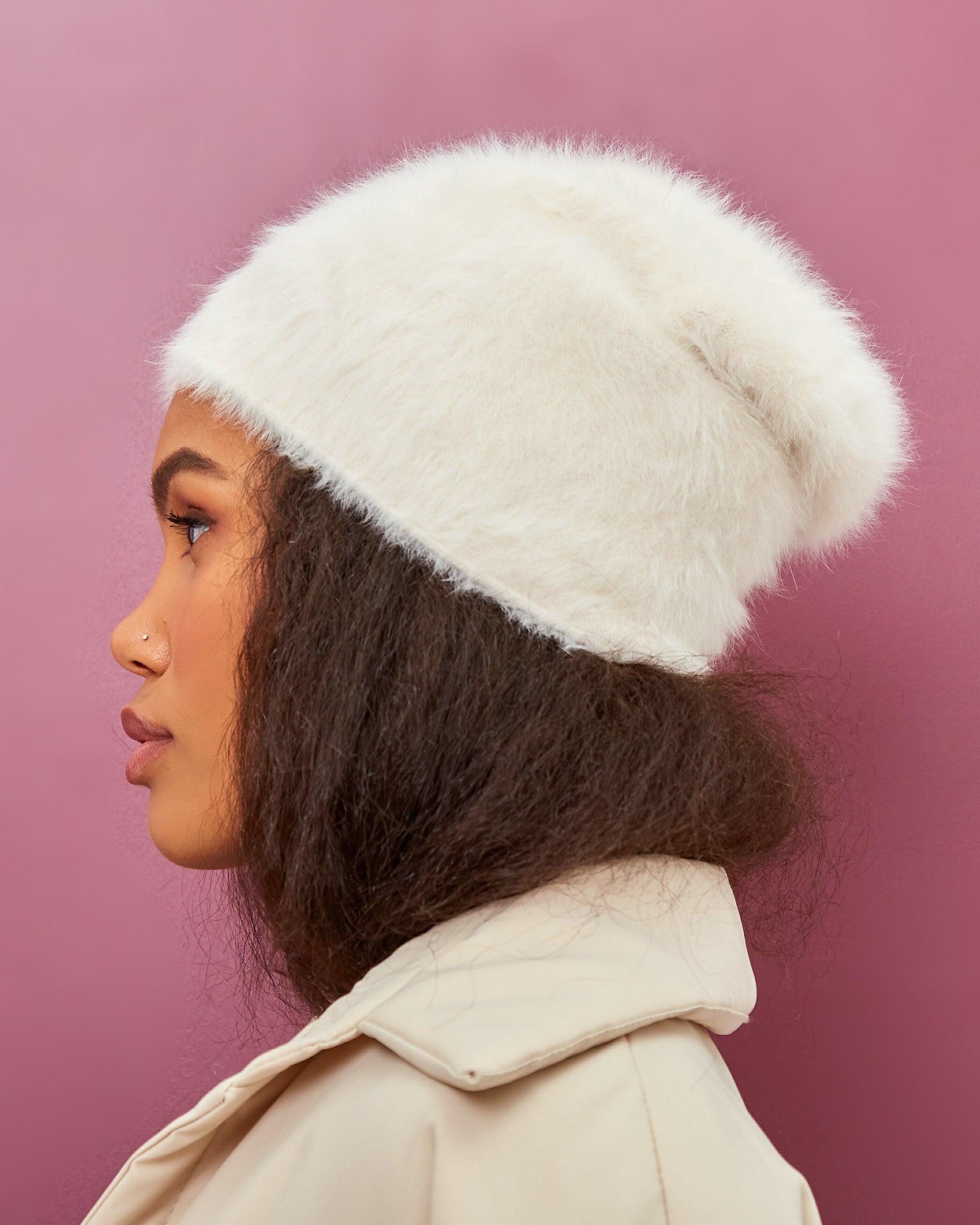 Beanie Hat Angora Wool Comfortable Winter Headwear