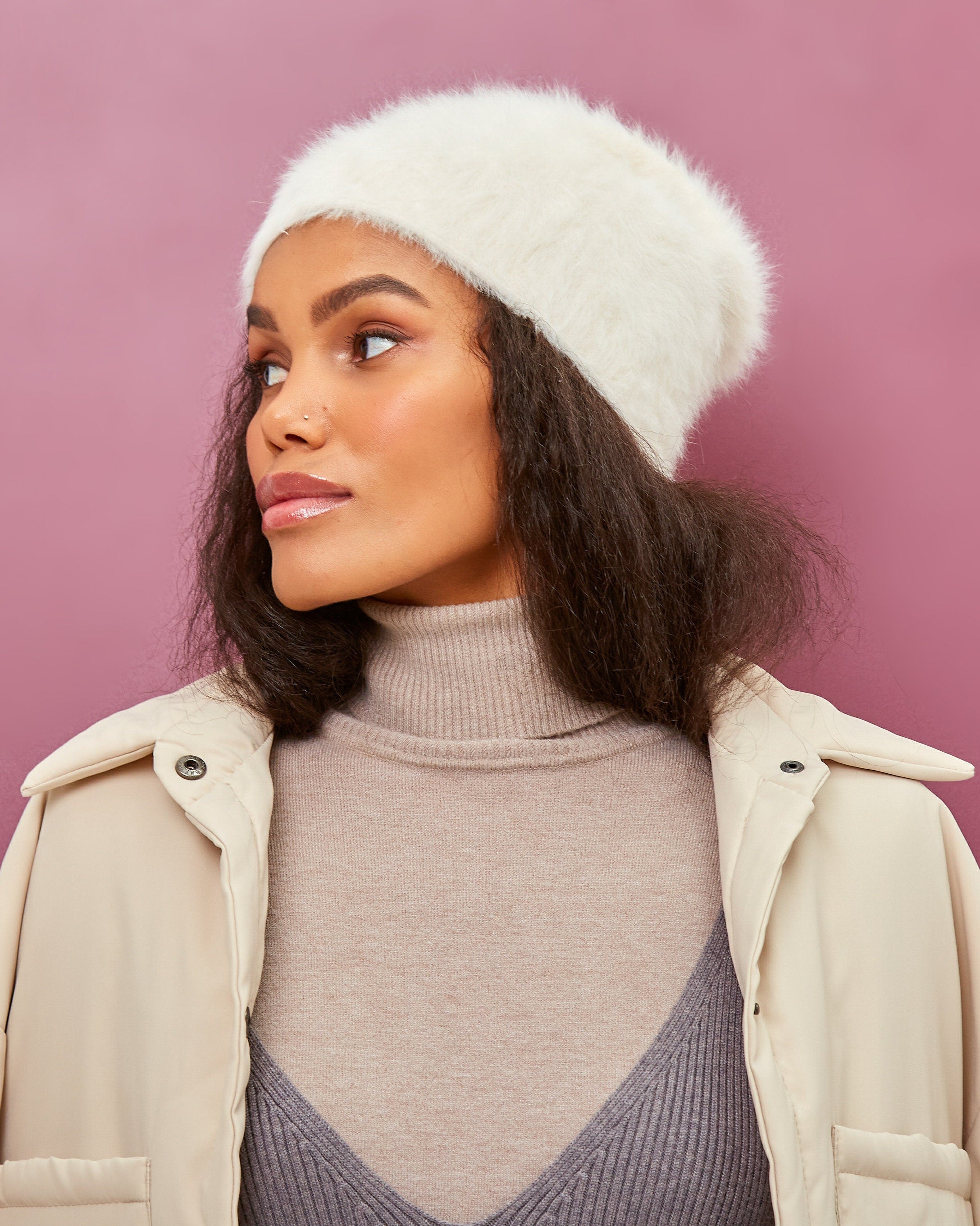Beanie Hat Angora Wool Comfortable Winter Headwear