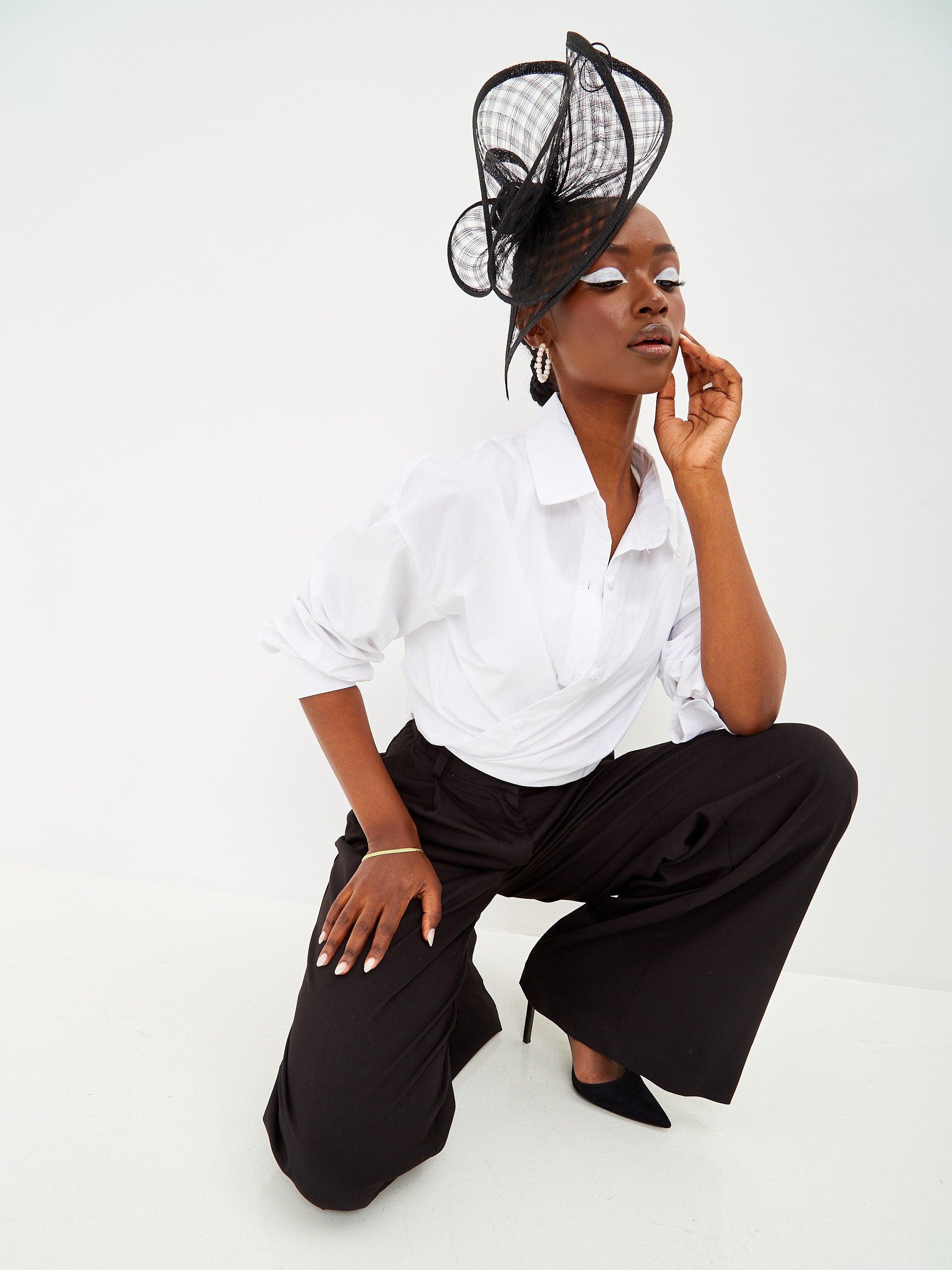 Black wedding fascinator