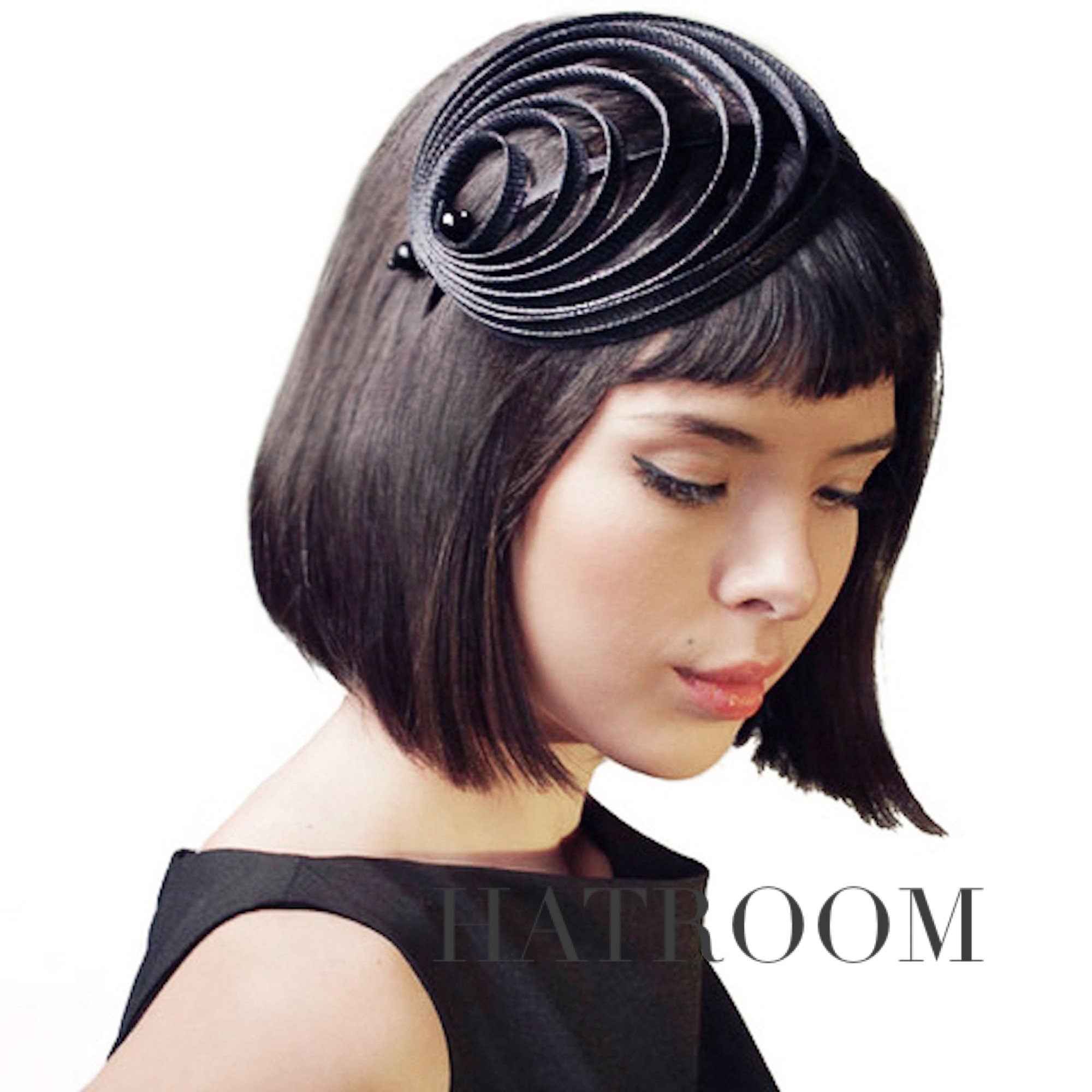 Black Fascinator Derby Wedding Tea Party Hat for Women