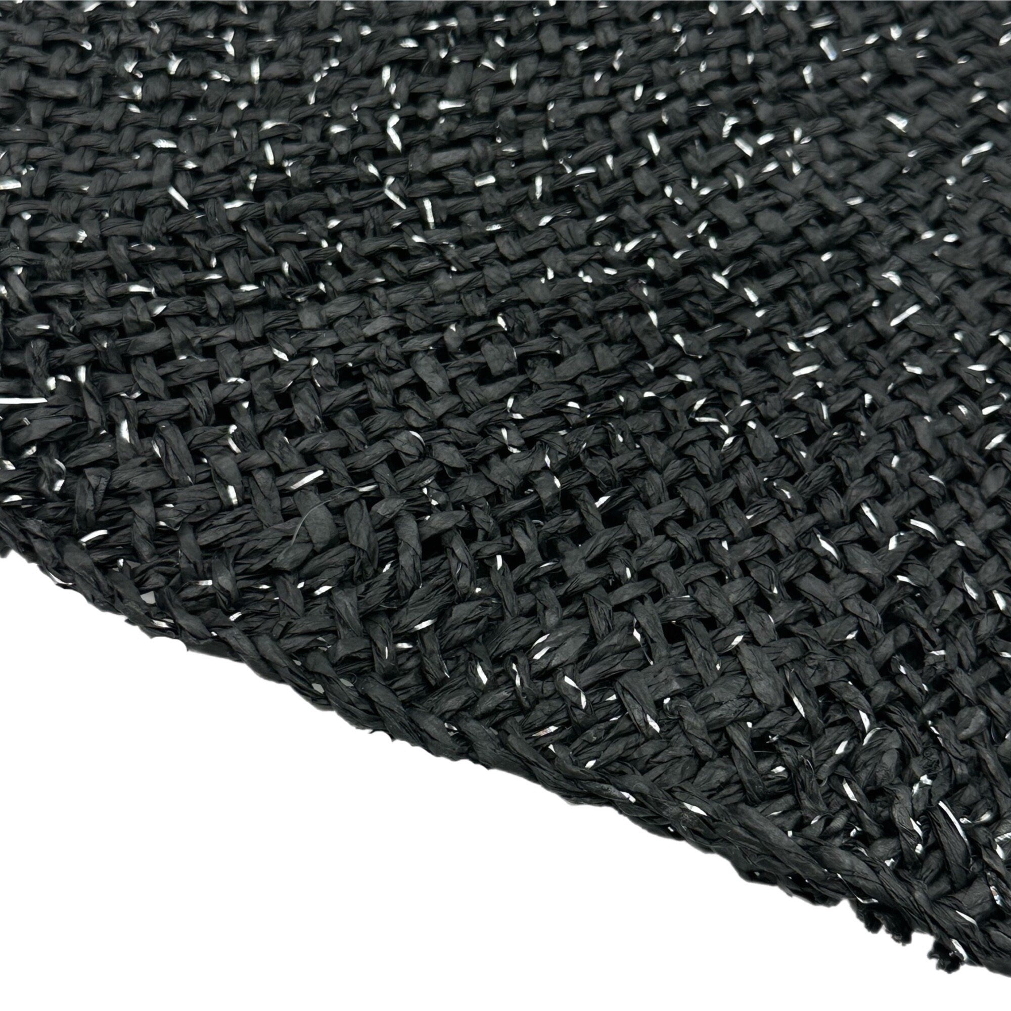 Straw Capelines with Lurex Thread for Millinery - Stiffened