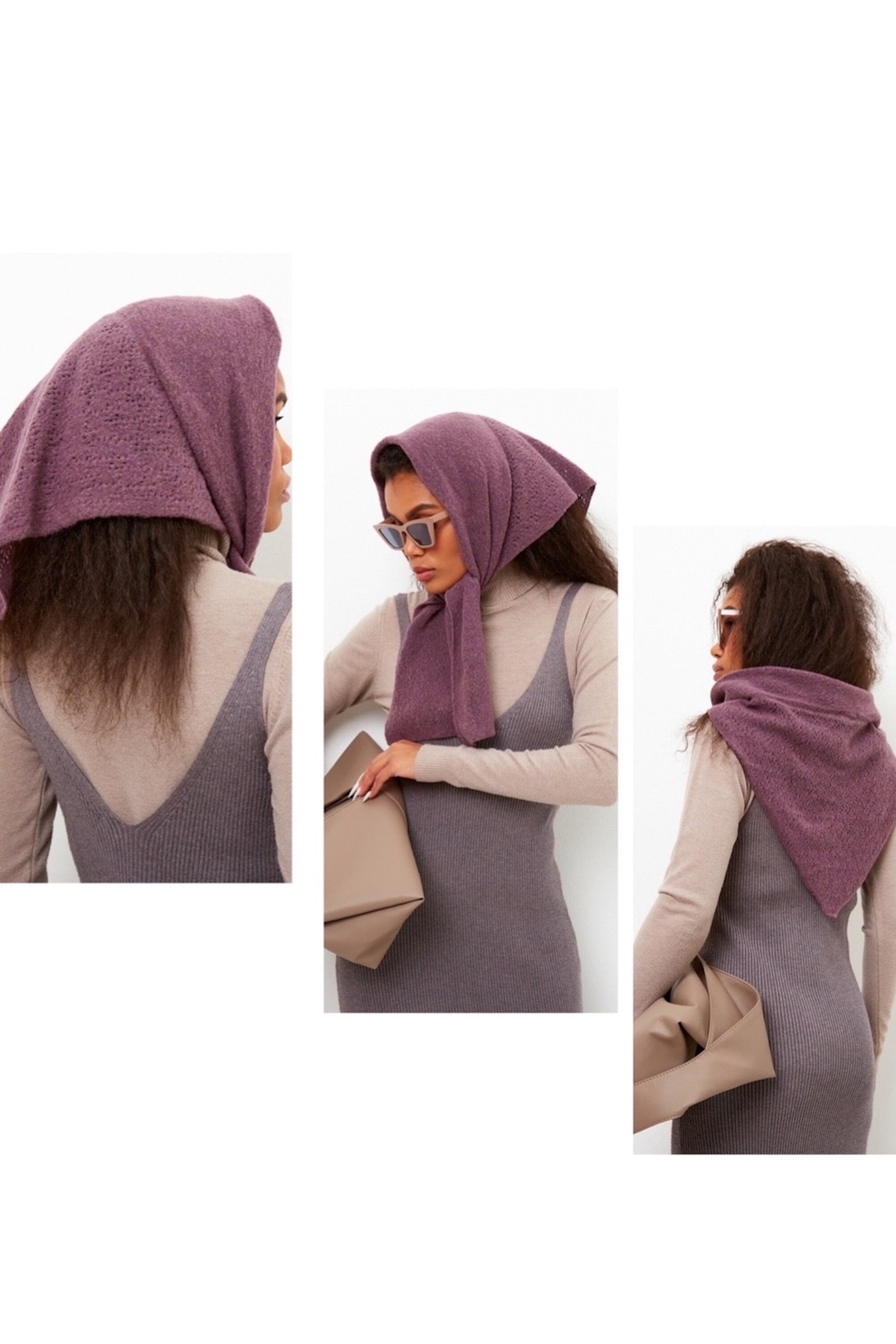 Merino Wool Knitted Scarf Shawl