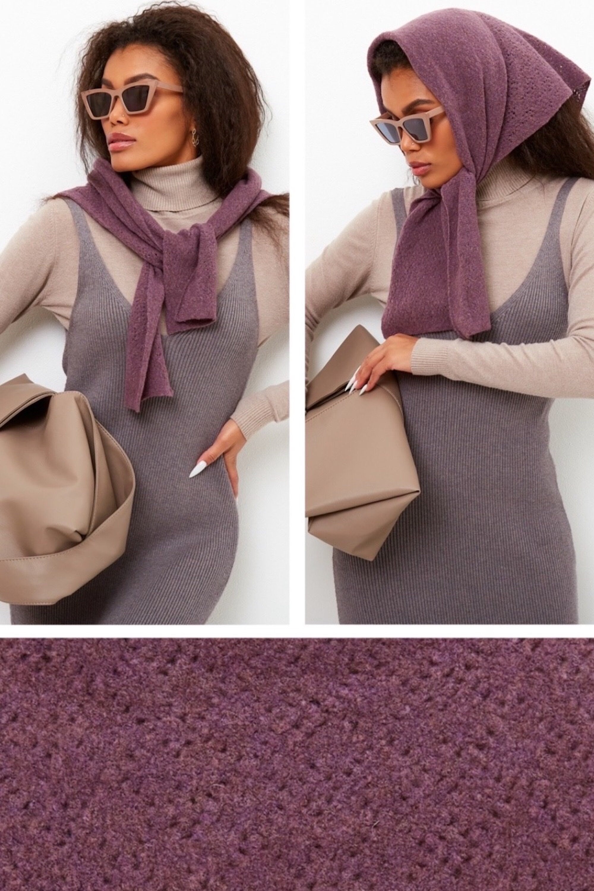 Merino Wool Knitted Scarf Shawl