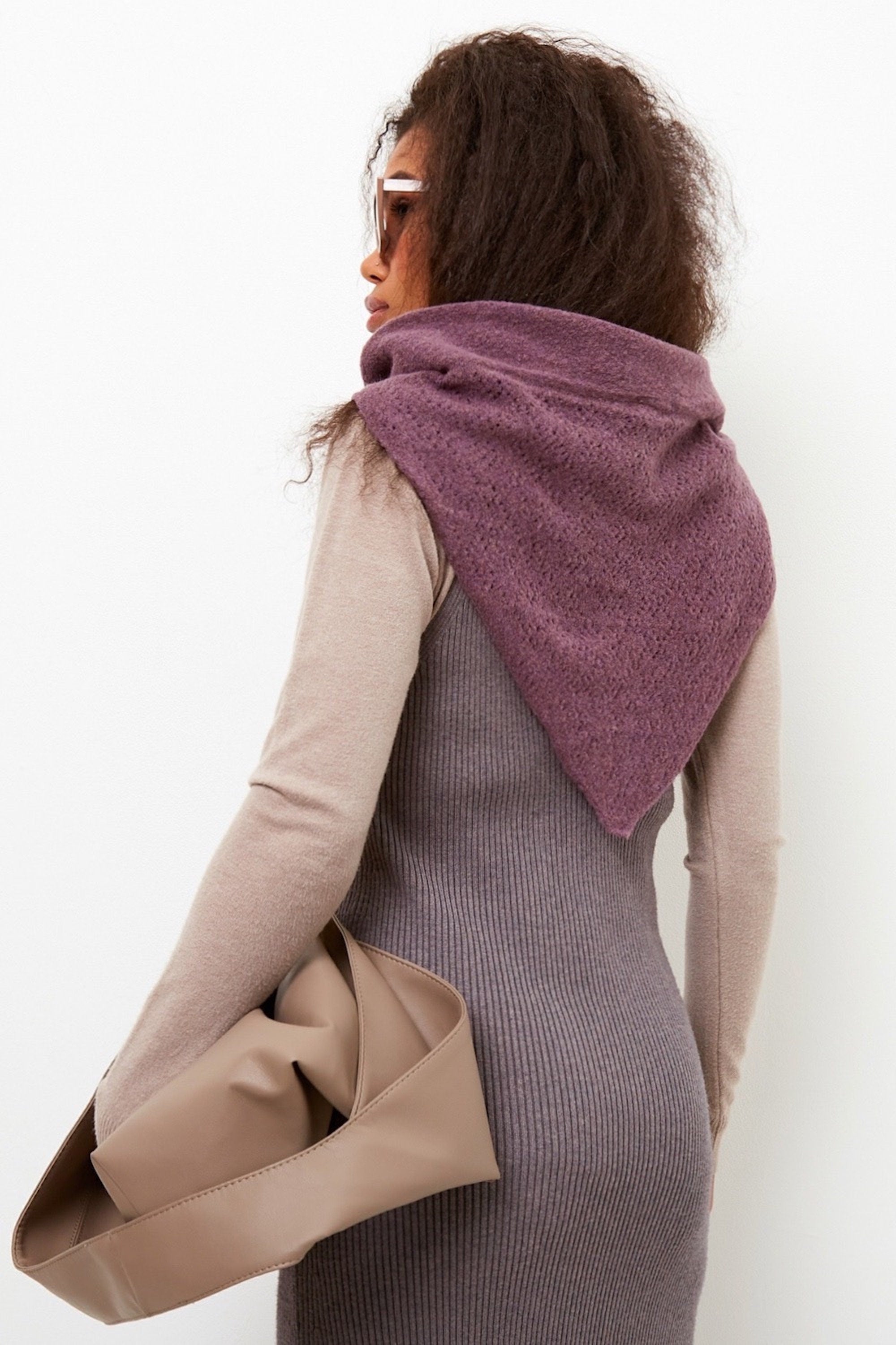 Merino Wool Knitted Scarf Shawl