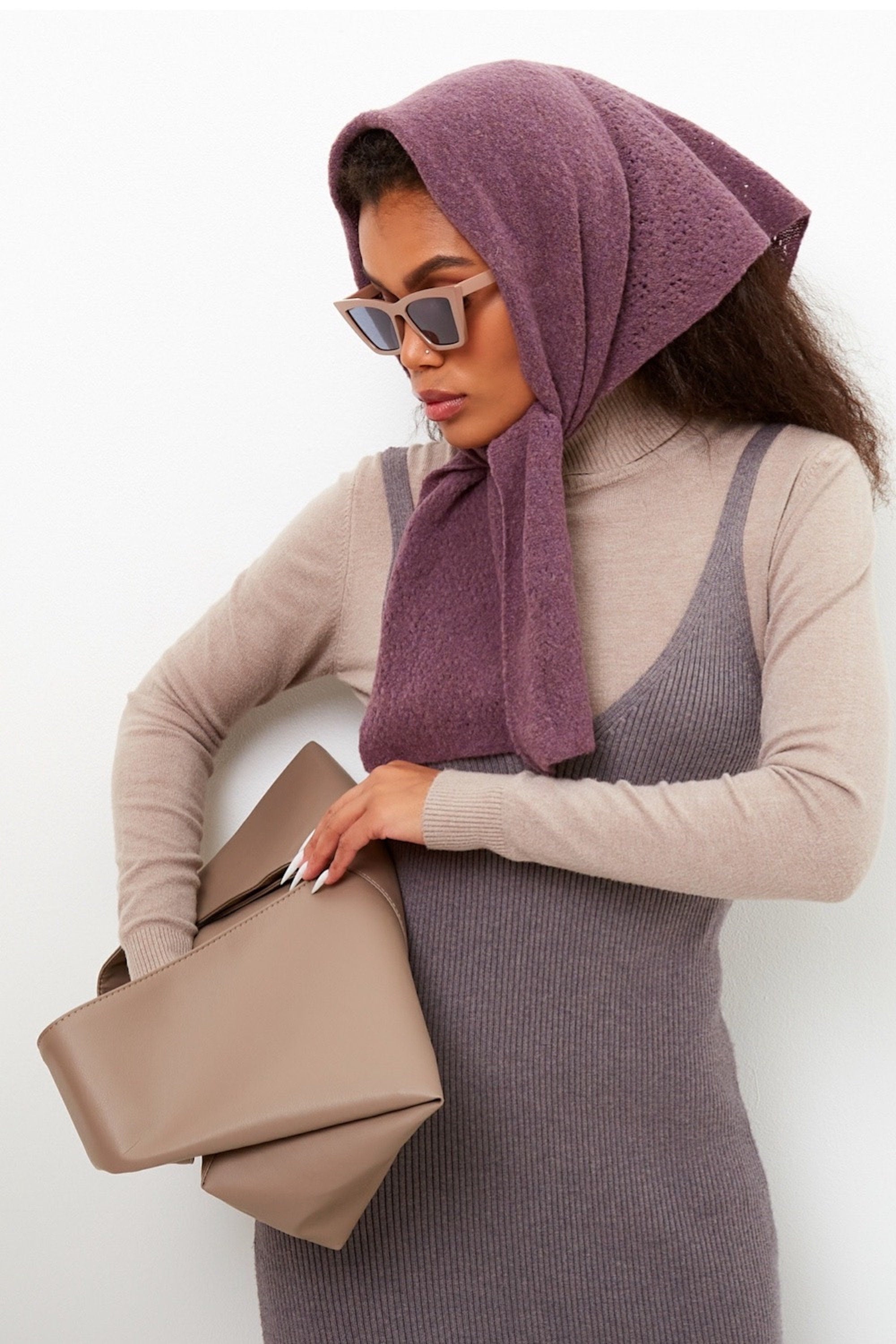 Merino Wool Knitted Scarf Shawl