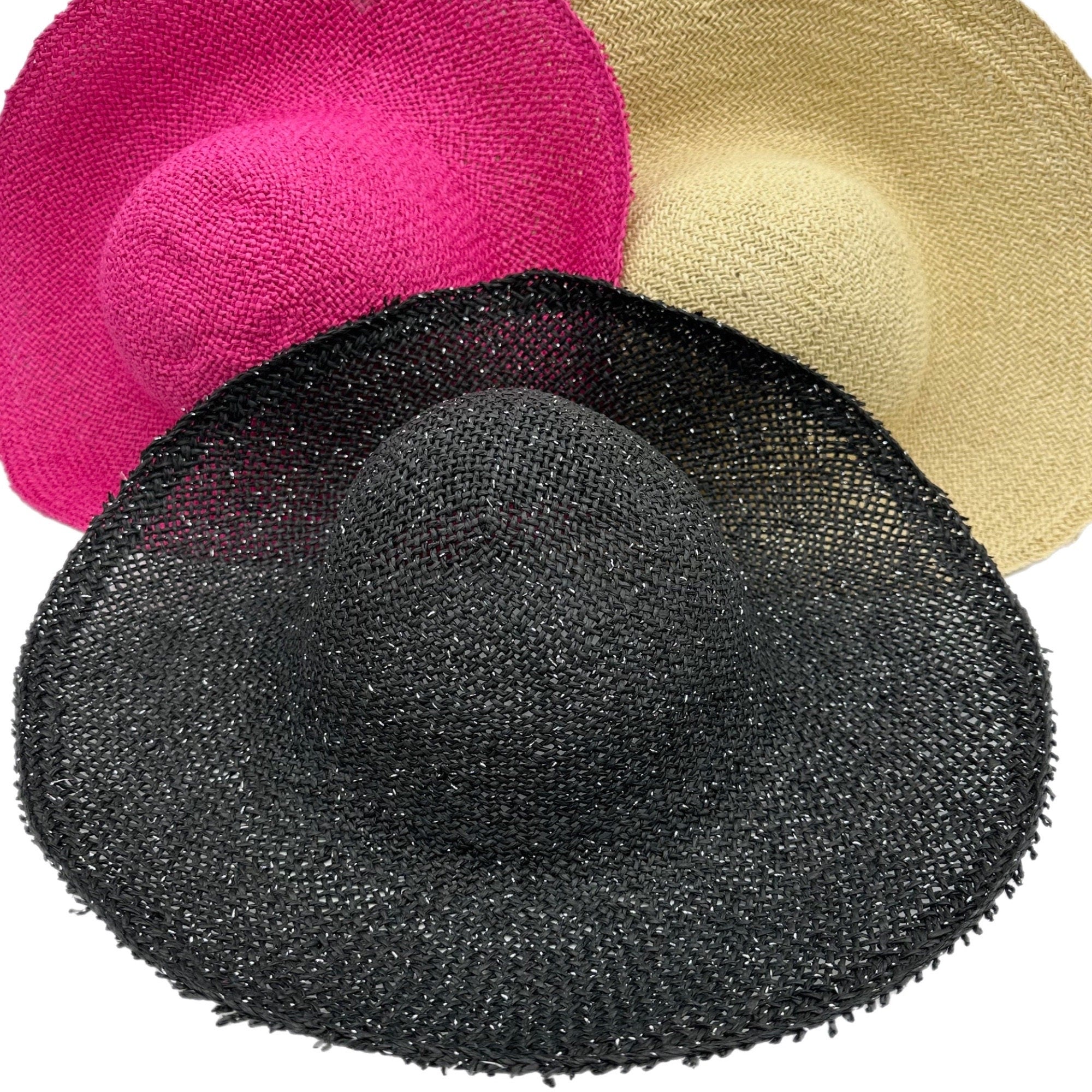 Straw Capelines with Lurex Thread for Millinery - Stiffened