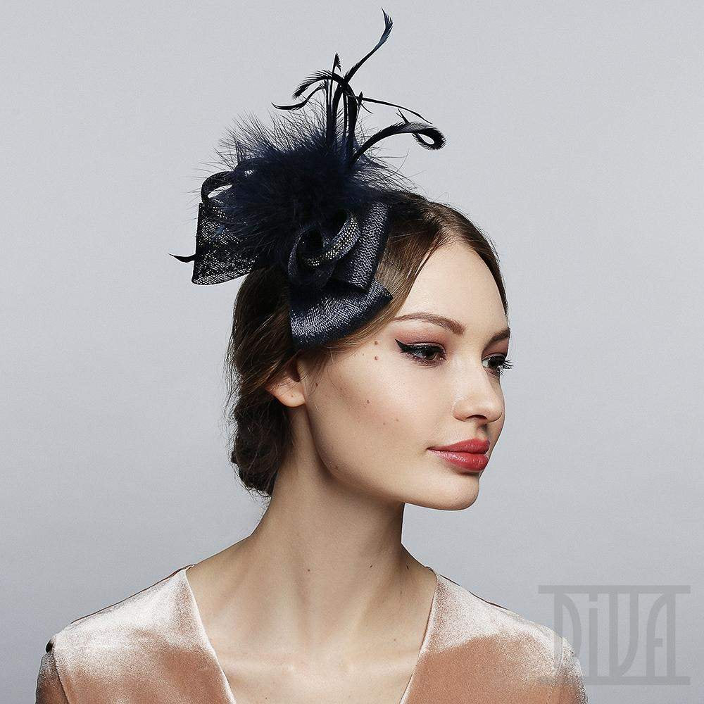 Small Fascinator Hat Cocktail Tea Party Wedding Derby Headwear - DivaHats Boutique