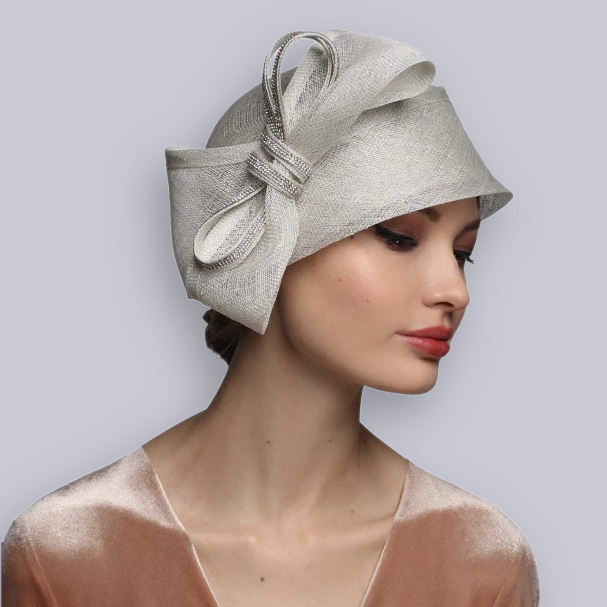 Sinamay Cloche Gray Hat