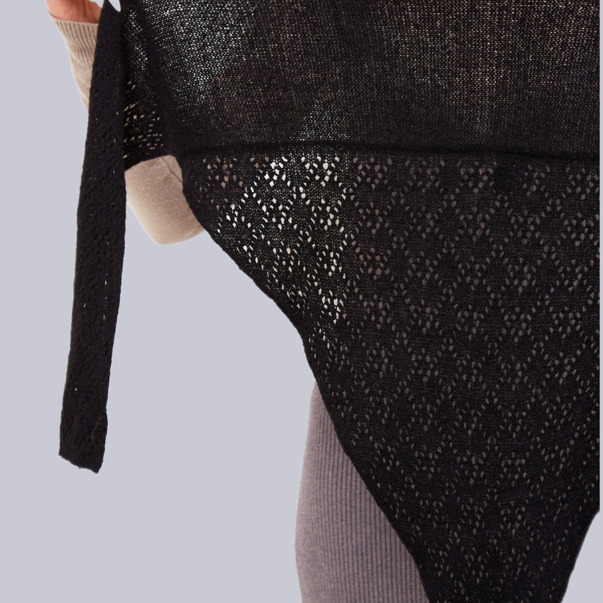 Knitted Scarf Shawl Merino Wool