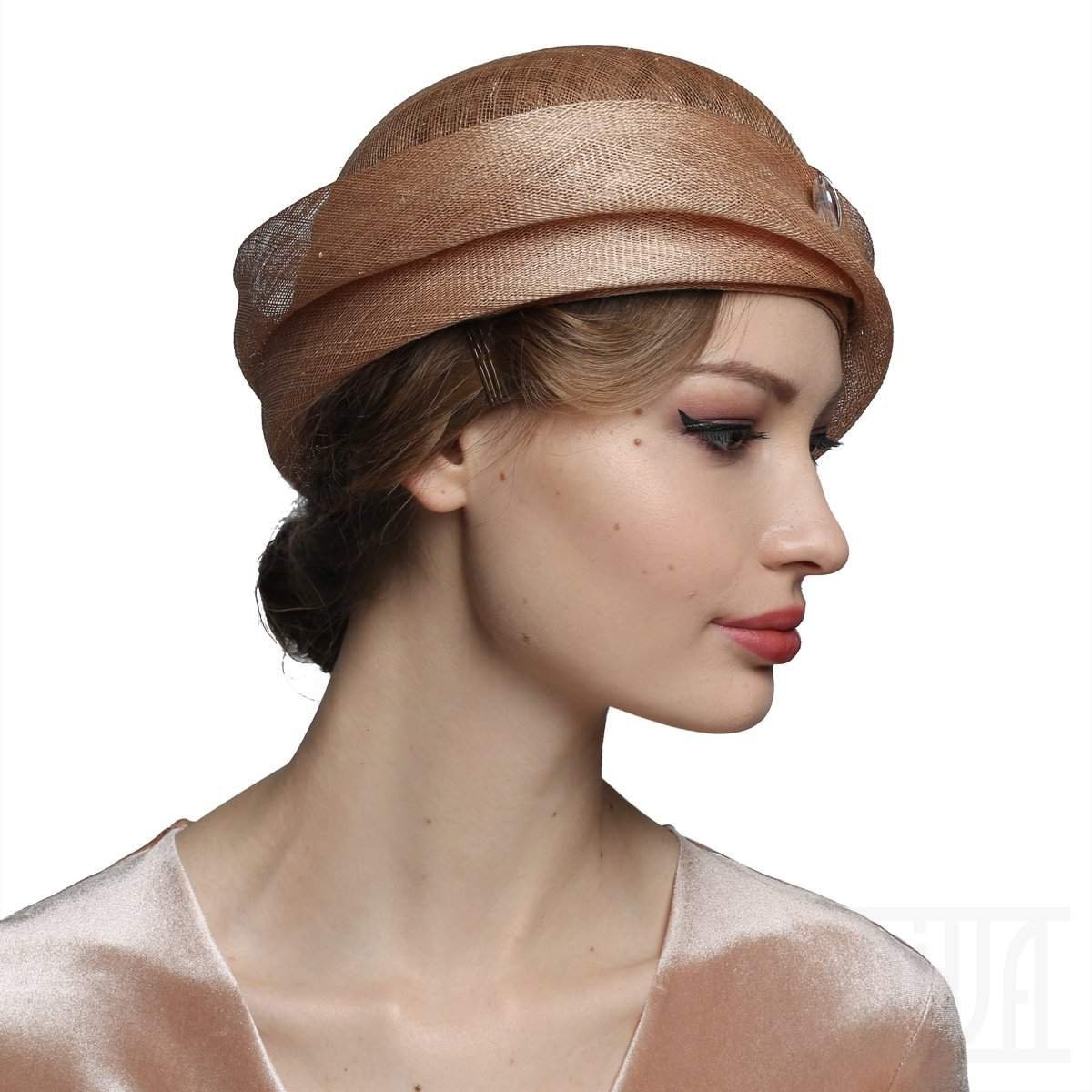 Lovely Cloche of the modern shape with a pin Derby, Church, Cocktail hat - DivaHats Boutique