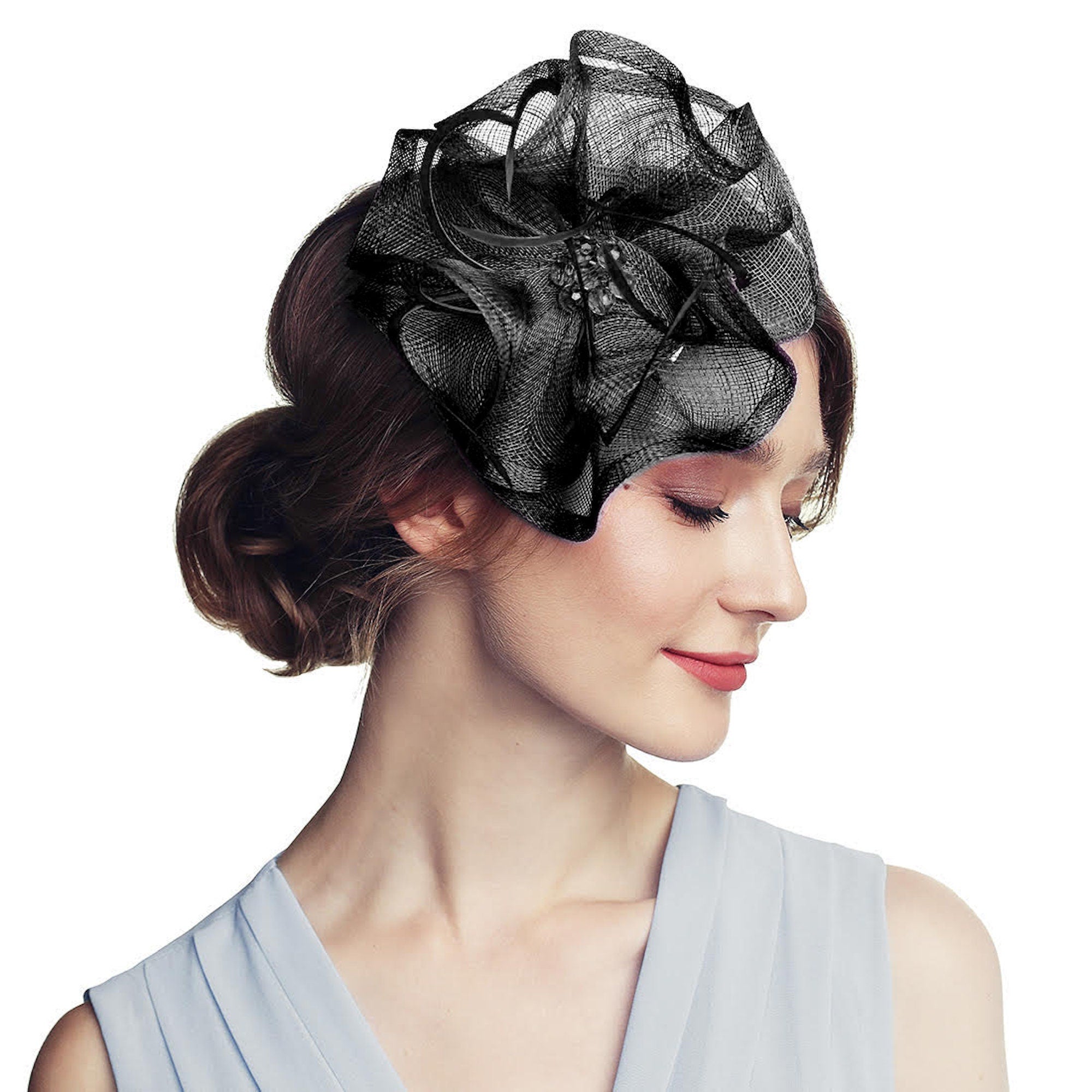 Stylish White Fascinator Headband Wedding Tea Party Cocktail Hat