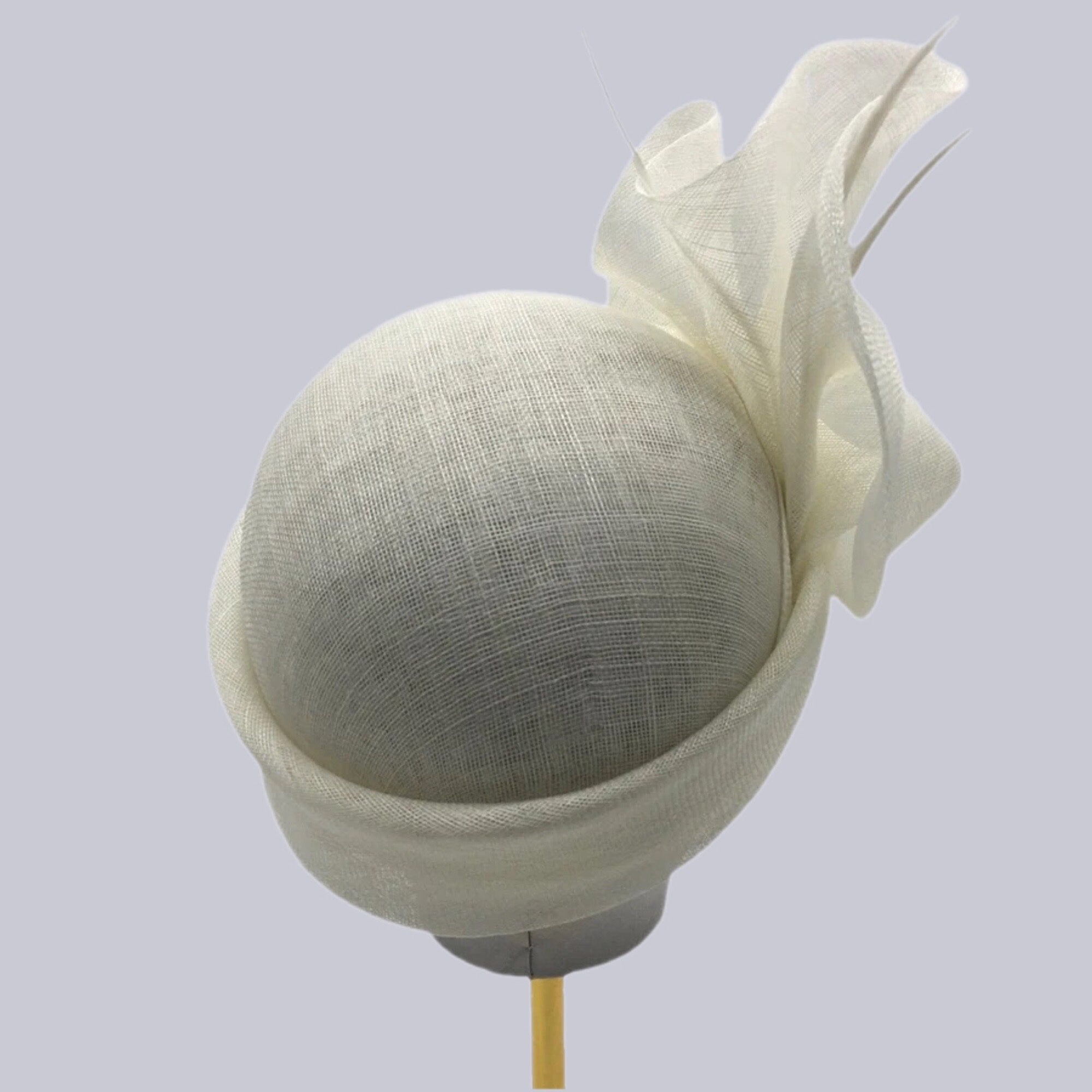 Sinamay Cloche with Feathers Ladies Derby Hat