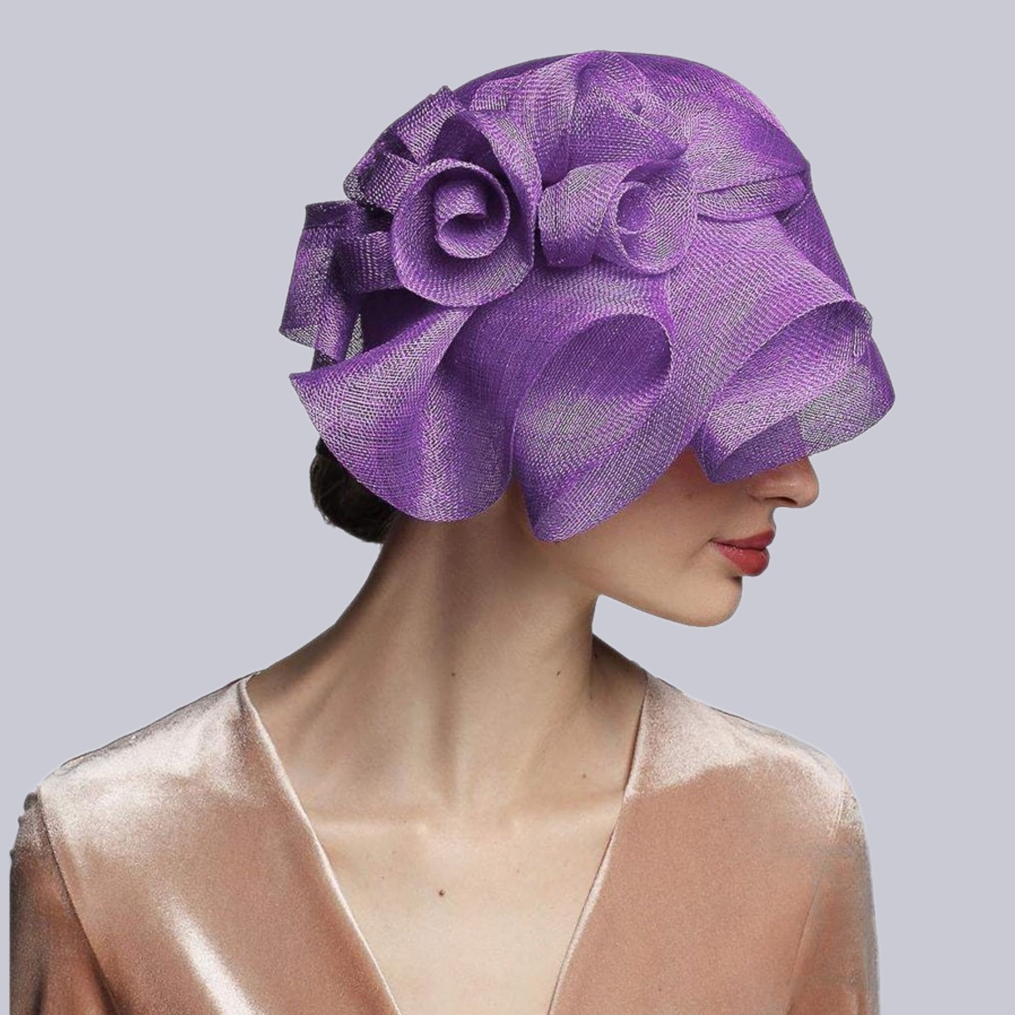 Azalea Cloche with Flowers Derby Wedding Hat