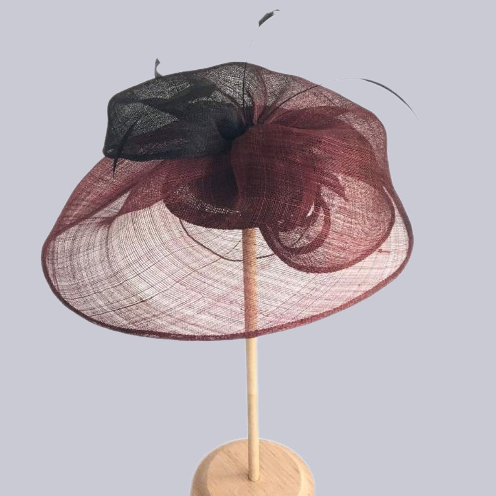 Derby Hat Burgundy Tea Party Wedding Fascinator