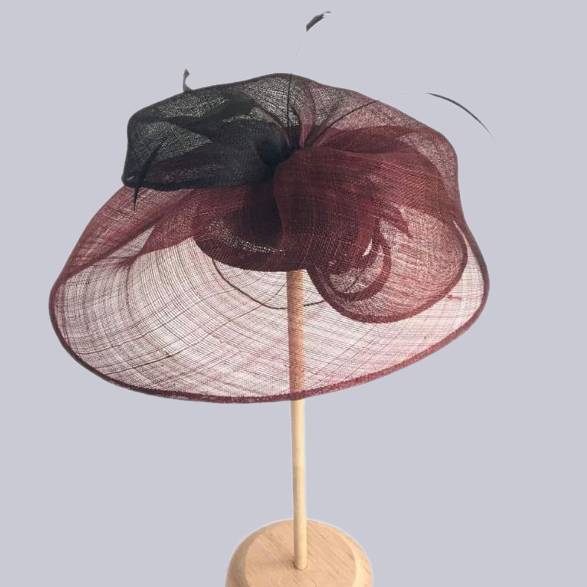 Black and White Derby Hat 'Pagoda' Shape