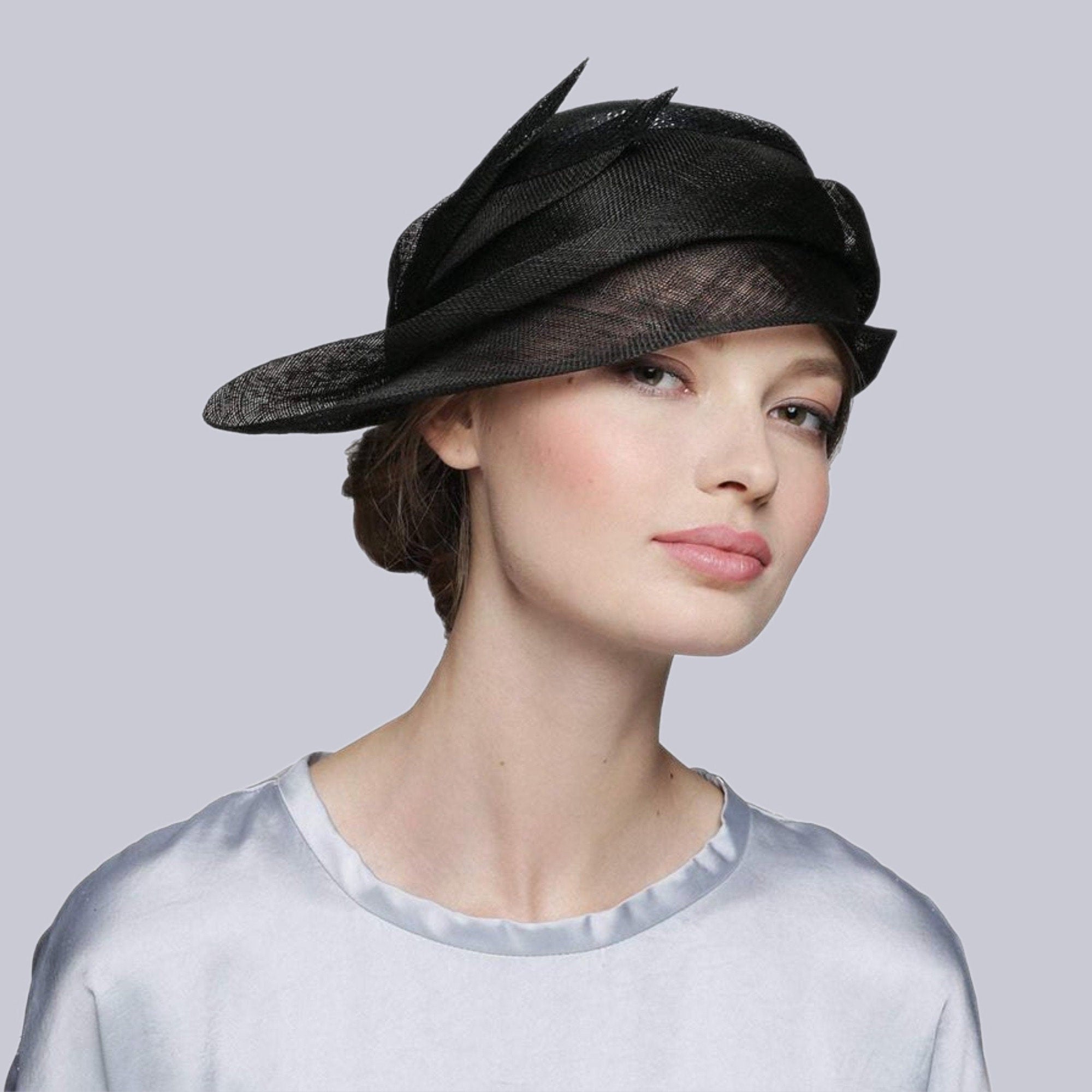 Cloche Hat Handmade Sinamay Modern Derby Church Headwear