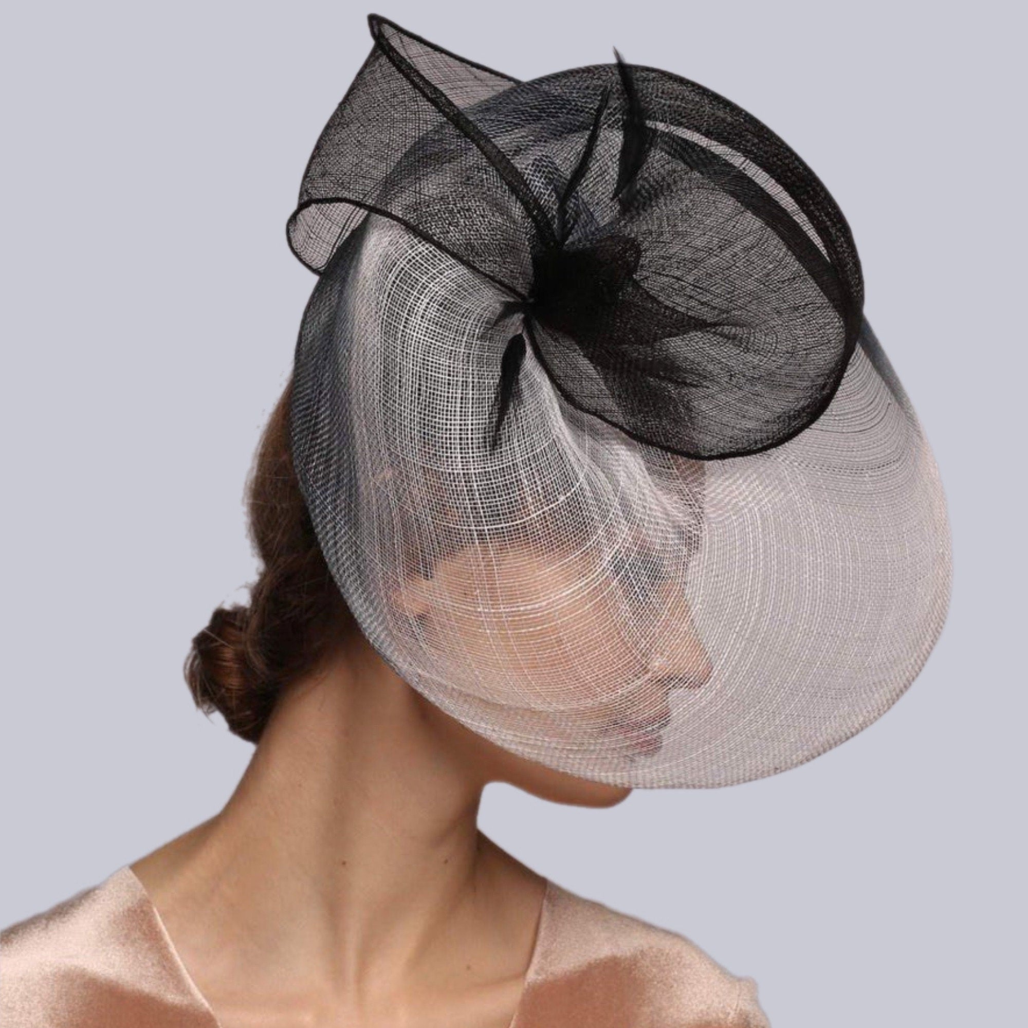 Derby Hat with Wide Brim Kentucky Derby Tea Party Wedding Fascinator