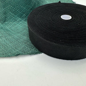 1,58 inch (40mm) Black Millinery Grosgrain Ribbon - 1yard