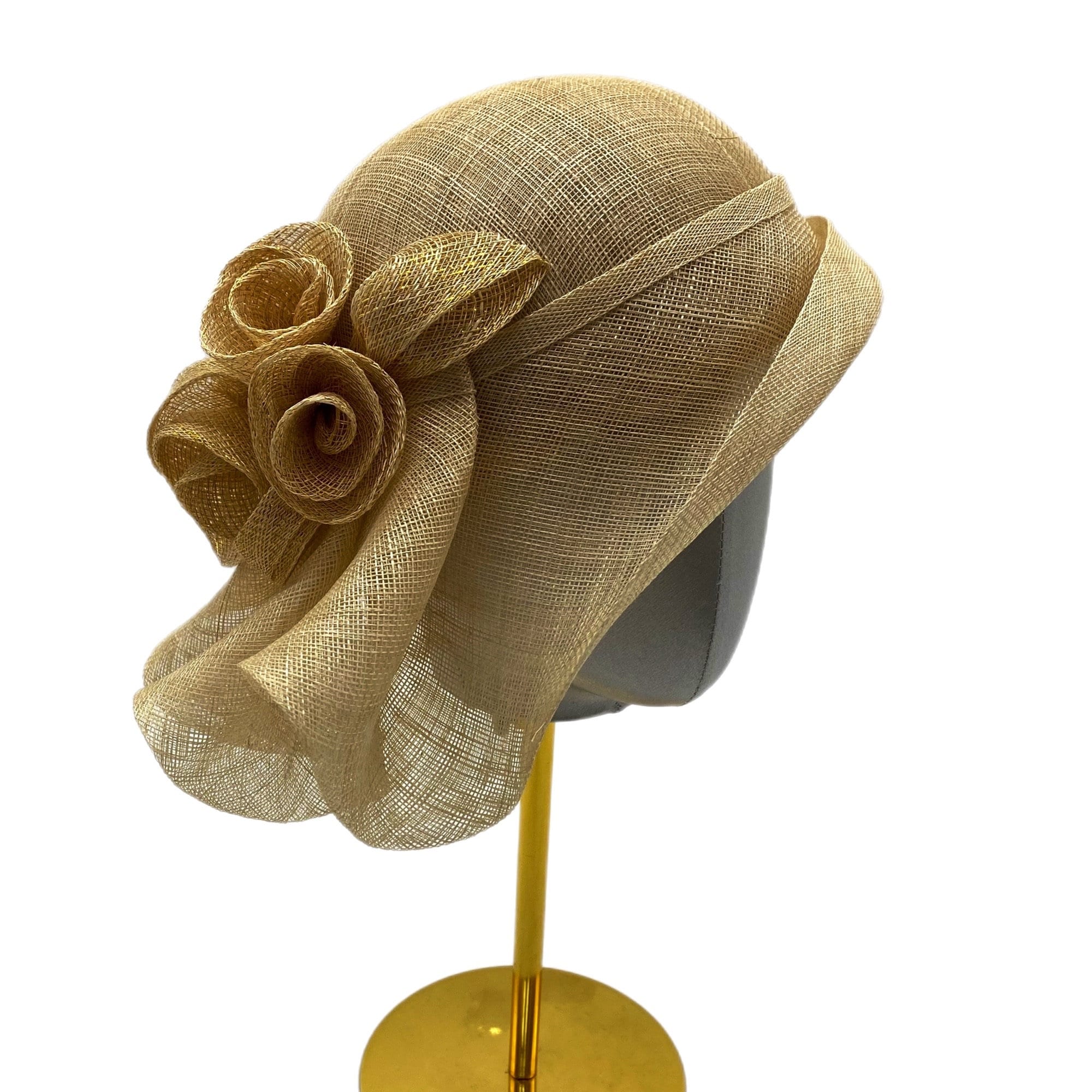 Lovely Cloche with Flowers Derby Wedding Hat