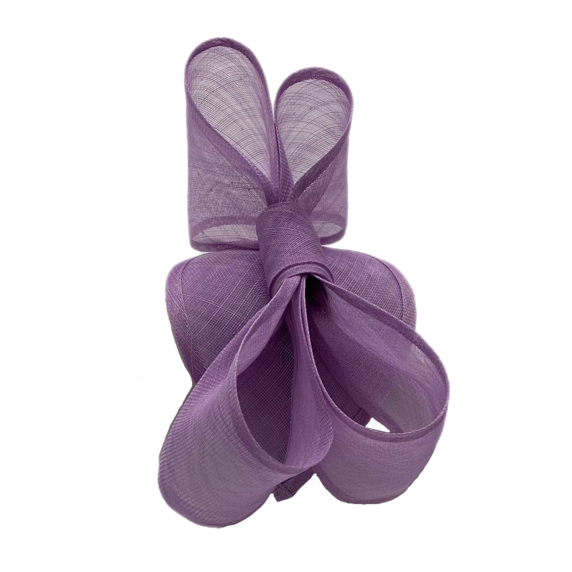 Elegant Ivory Sinamay Fascinator Sculptural Bow Headpiece for Derby Wedding Tea Party