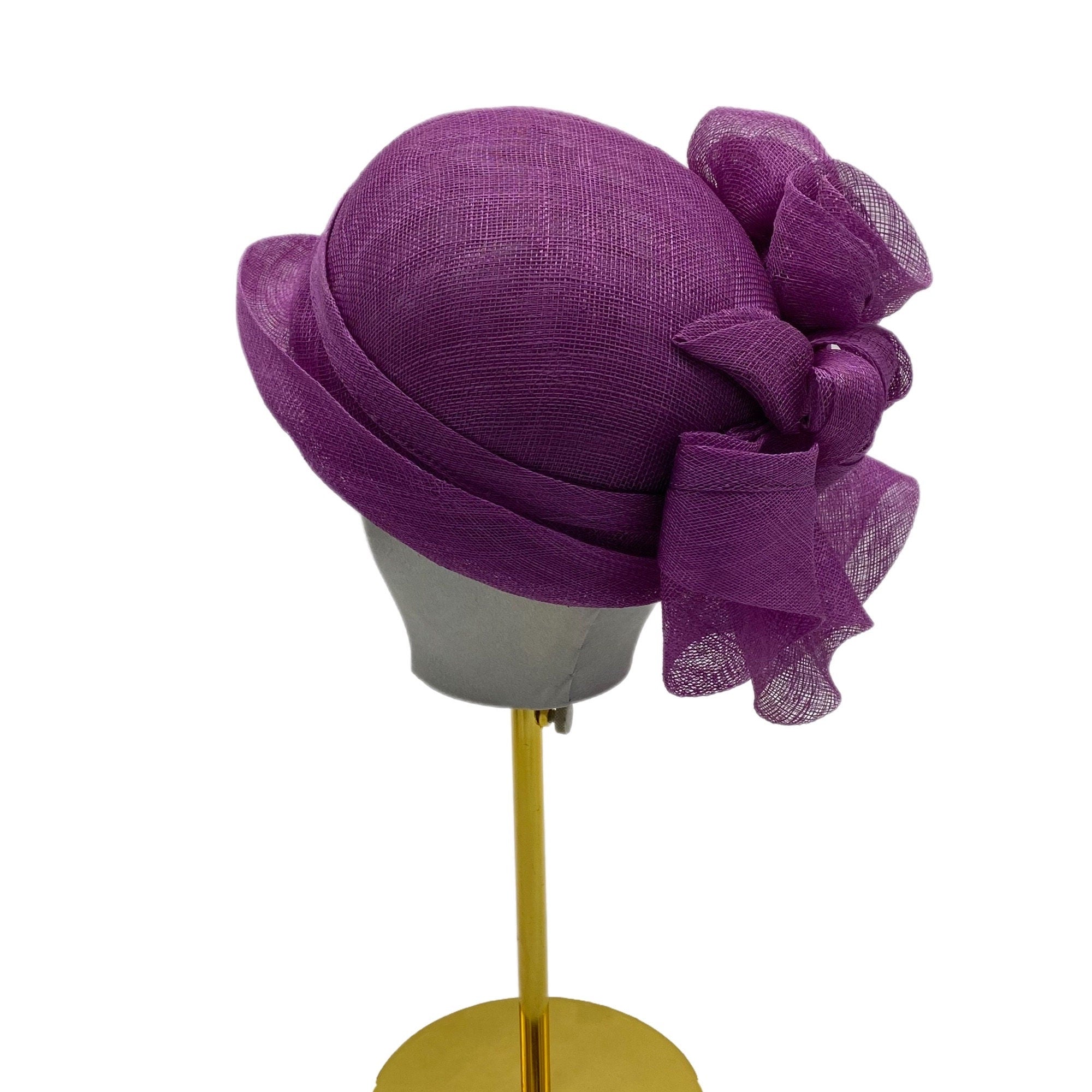 Azalea Cloche with Flowers Derby Wedding Hat