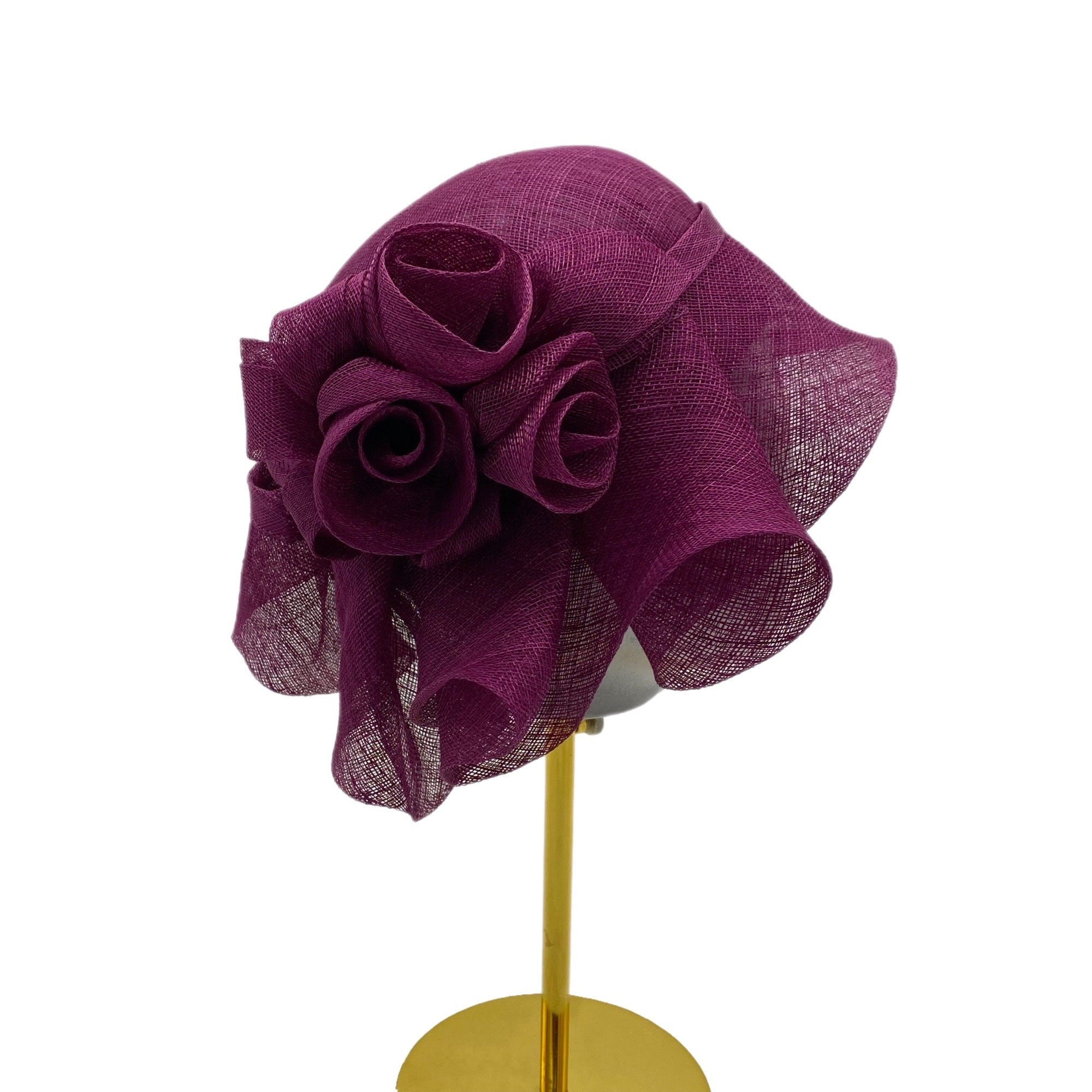 Azalea Cloche with Flowers Derby Wedding Hat