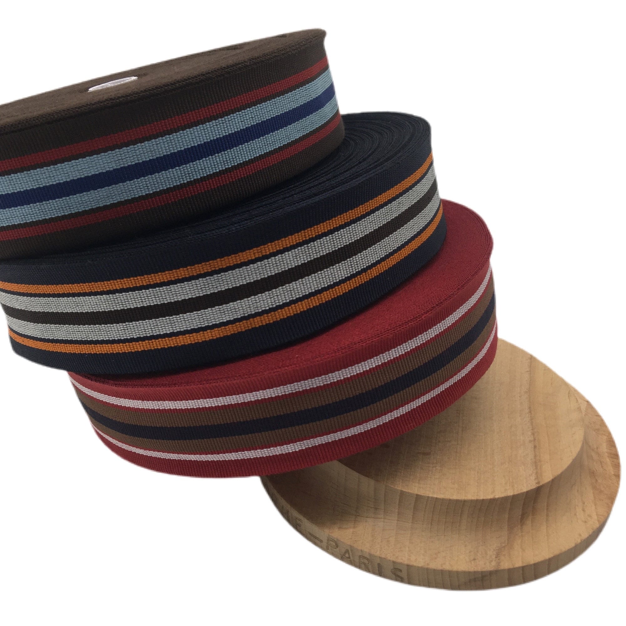 40 mm Grosgrain Ribbon Multicolored Stripe Millinery - 1yard(0,914 m)