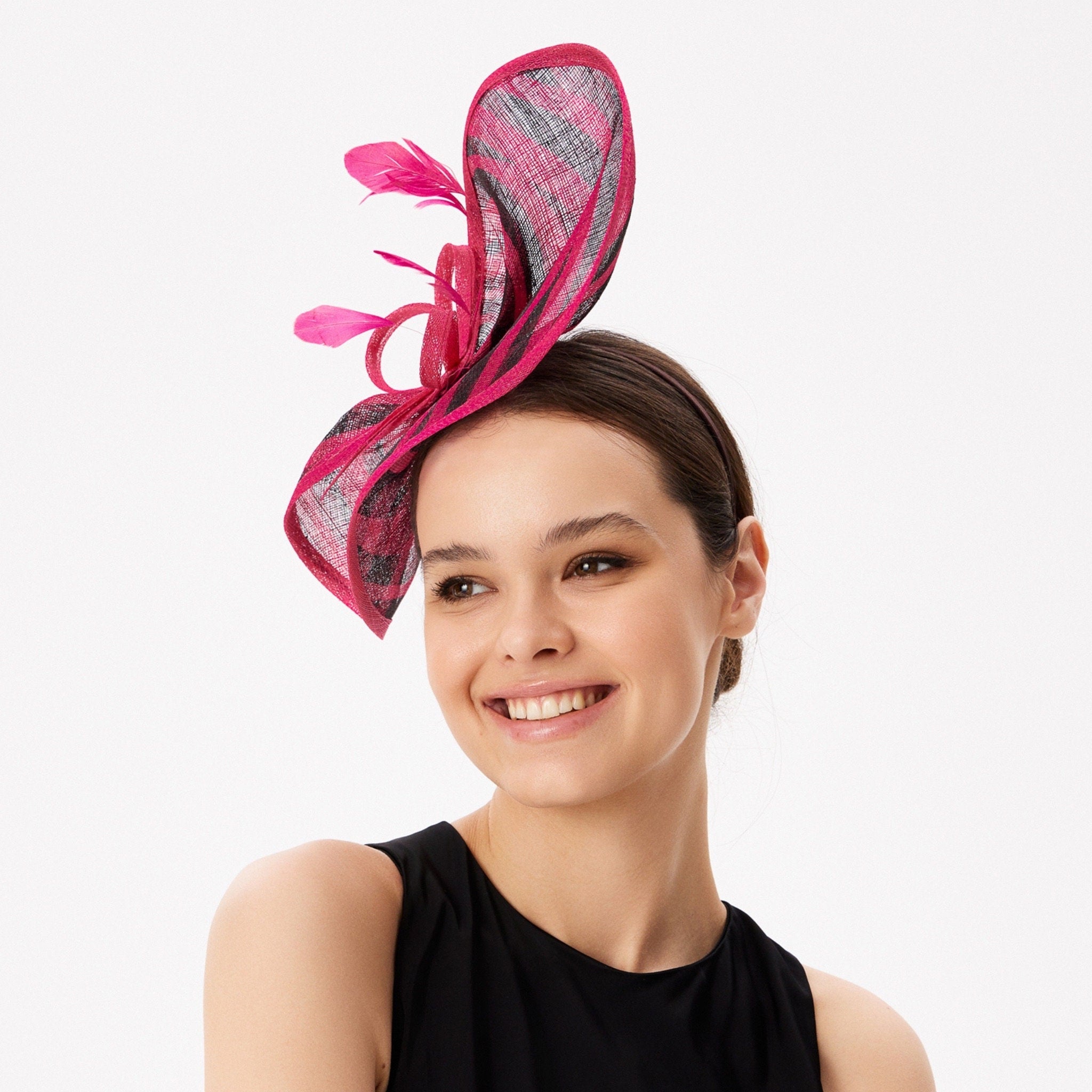 Fuchsia Fascinator Hat Derby Wedding Tea Party  Headwear