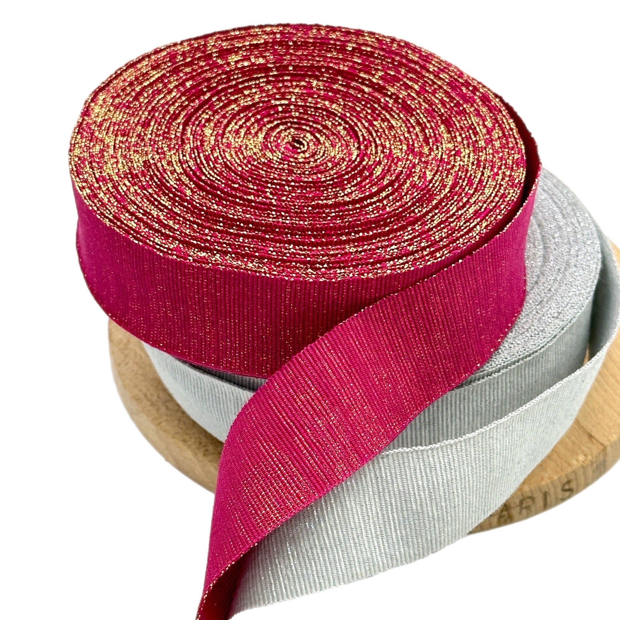 1 inch Lurex Grosgrain Ribbon for Hat Making and Millinery - 1yard (0,914 m)