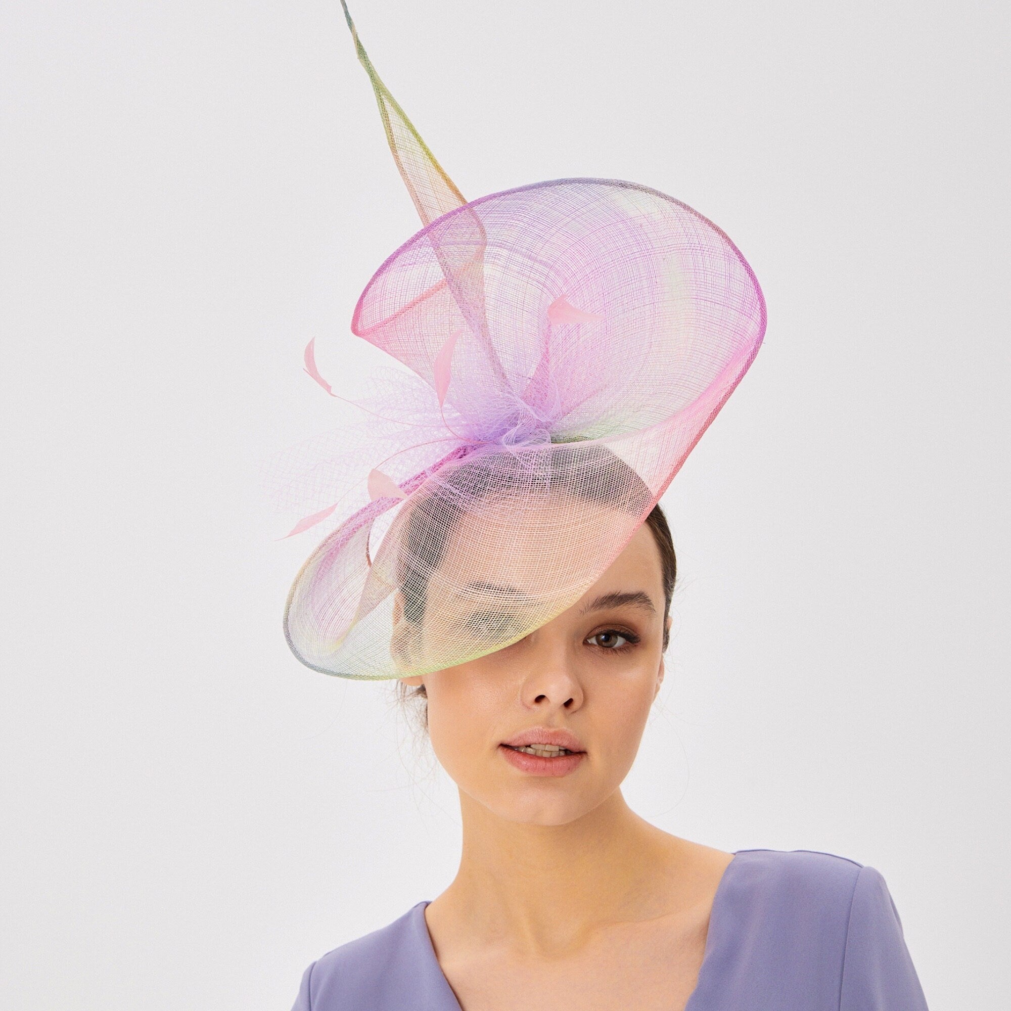 Multicolor Fascinator Hat Derby Wedding Headwear