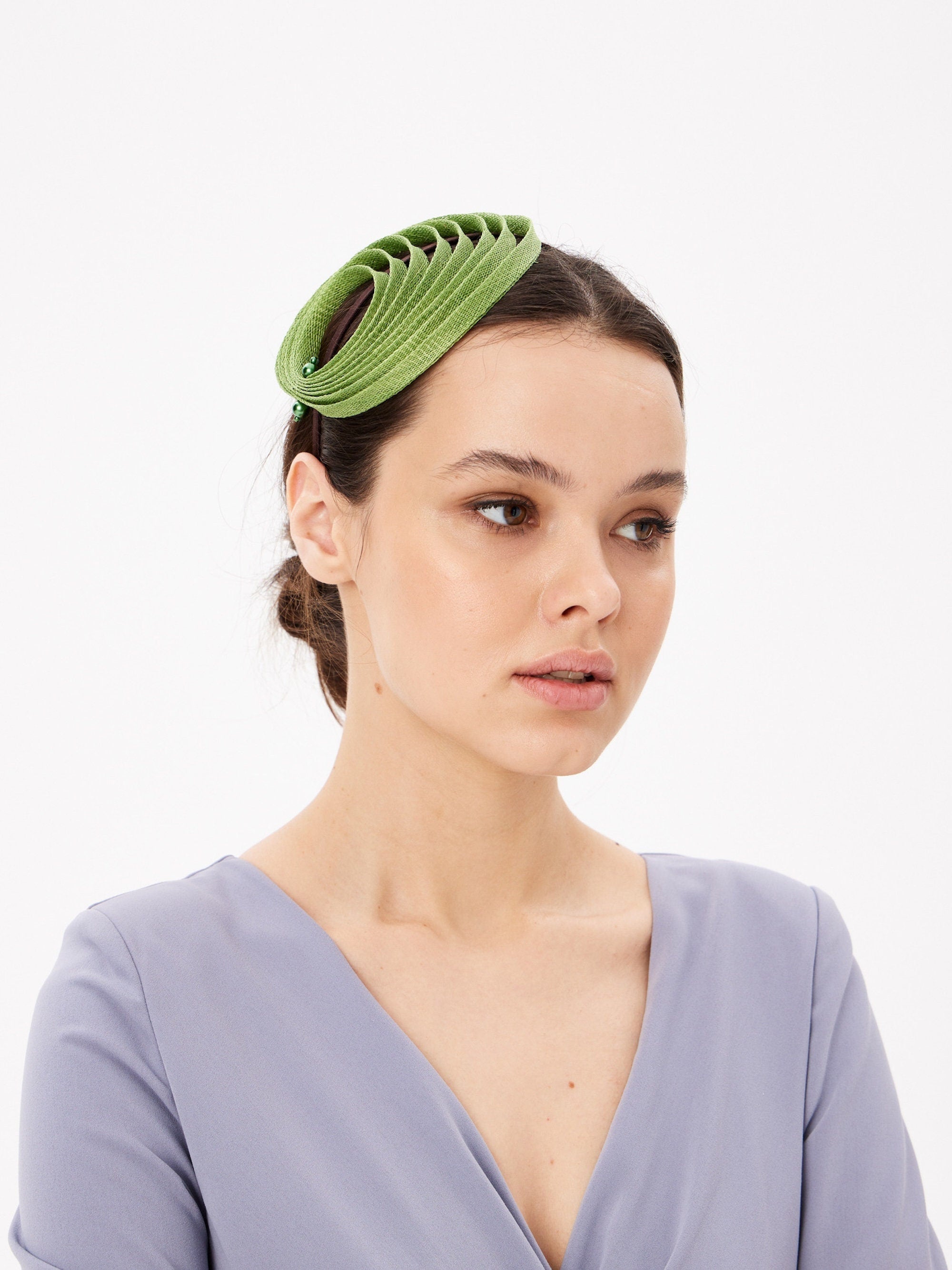 Green Fascinator Hats Wedding Tea Party Church Headwear