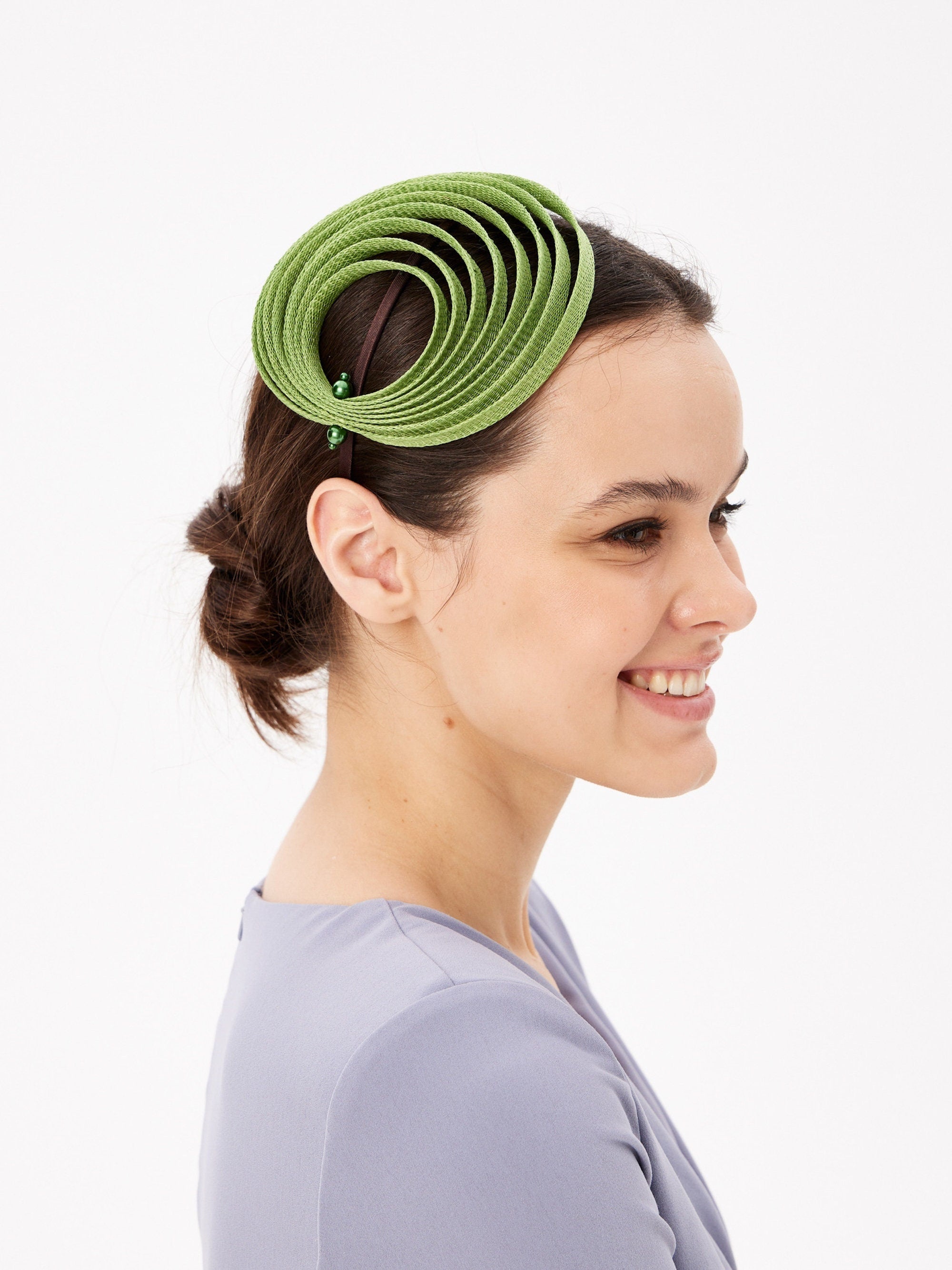 Green Fascinator Hats Wedding Tea Party Church Headwear