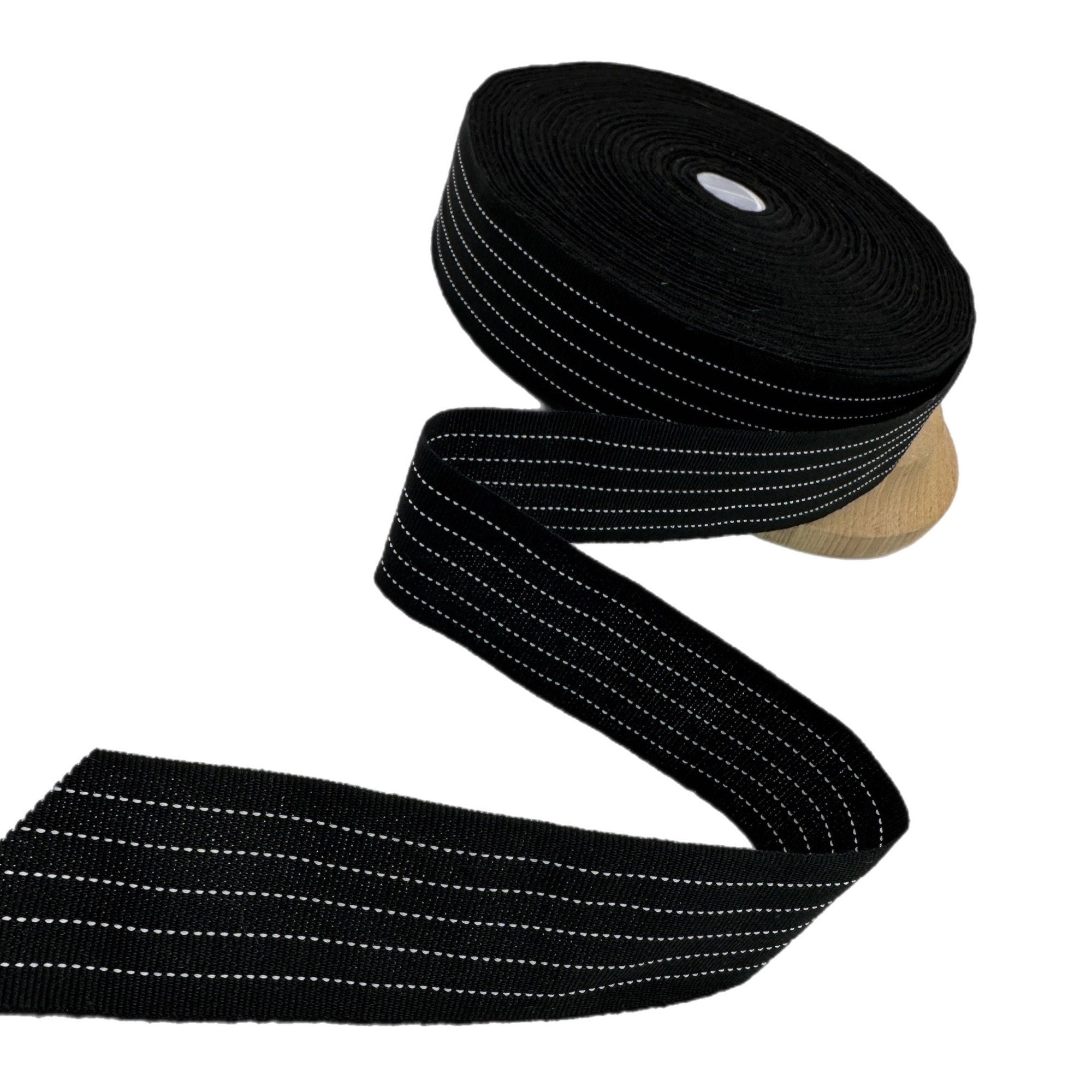 1,58 inch (40mm) Black Millinery Grosgrain Ribbon - 1yard