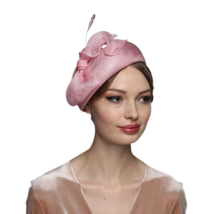 Pink Straw Kentucky Derby Hat Beret