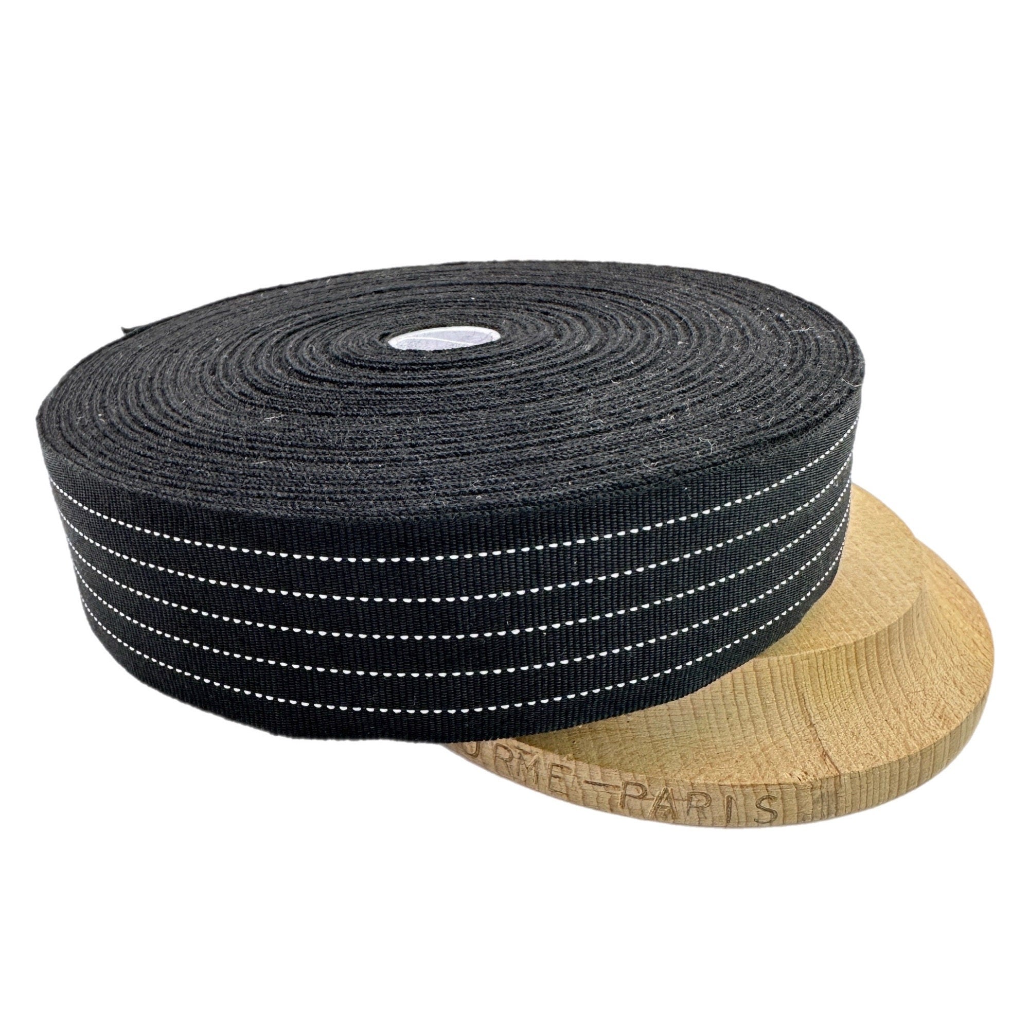 1,58 inch (40mm) Black Millinery Grosgrain Ribbon - 1yard