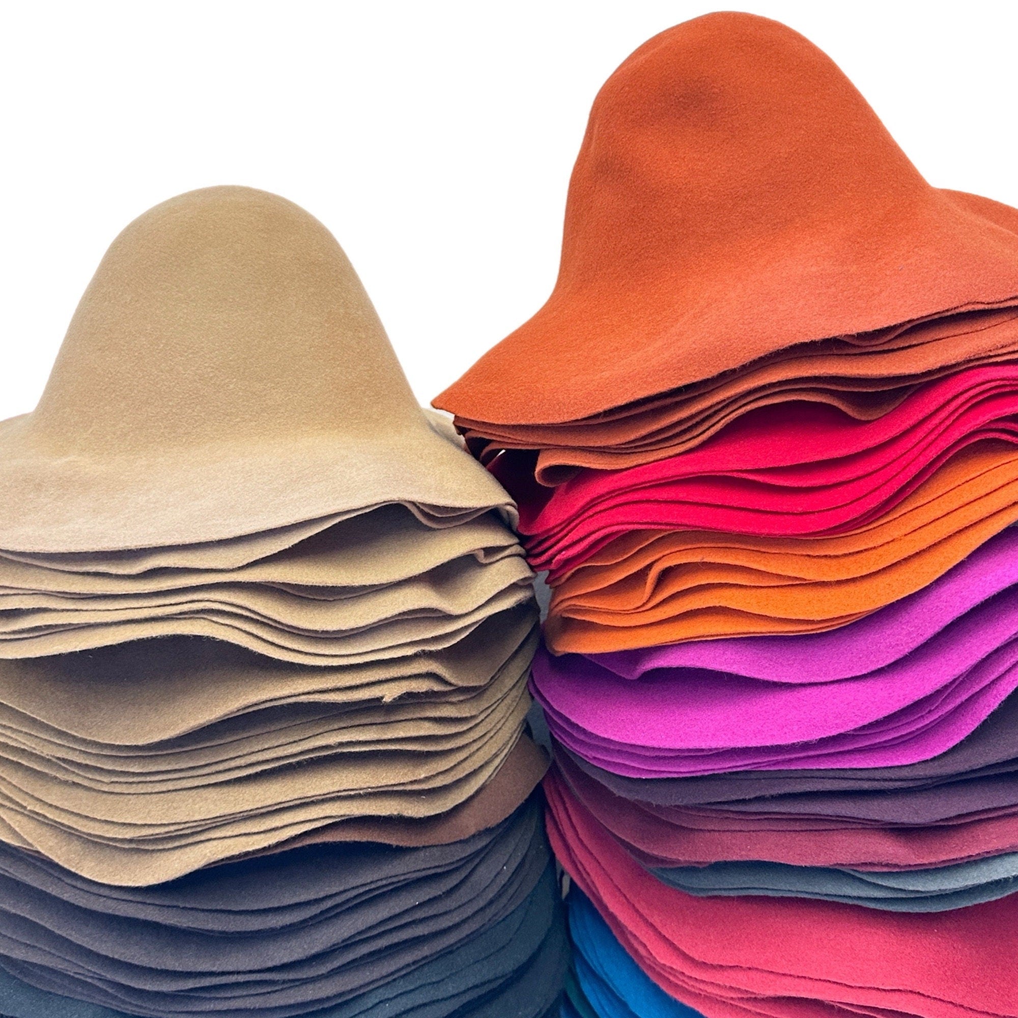 Set of 12 Wool Felt Capeline Hat Bodies Wholesale 120g(4oz)