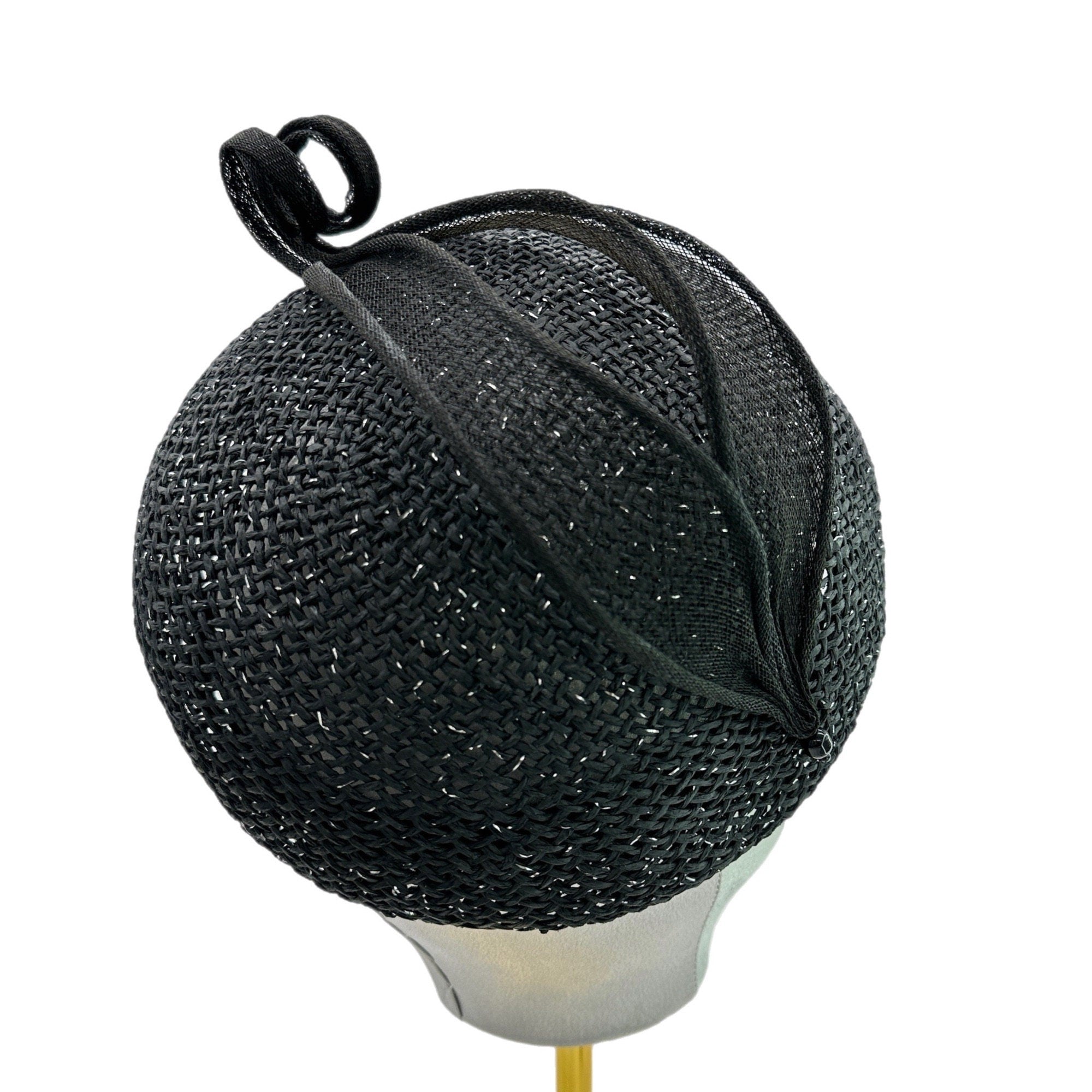 Small Straw Beret Headband with Elegant Trim