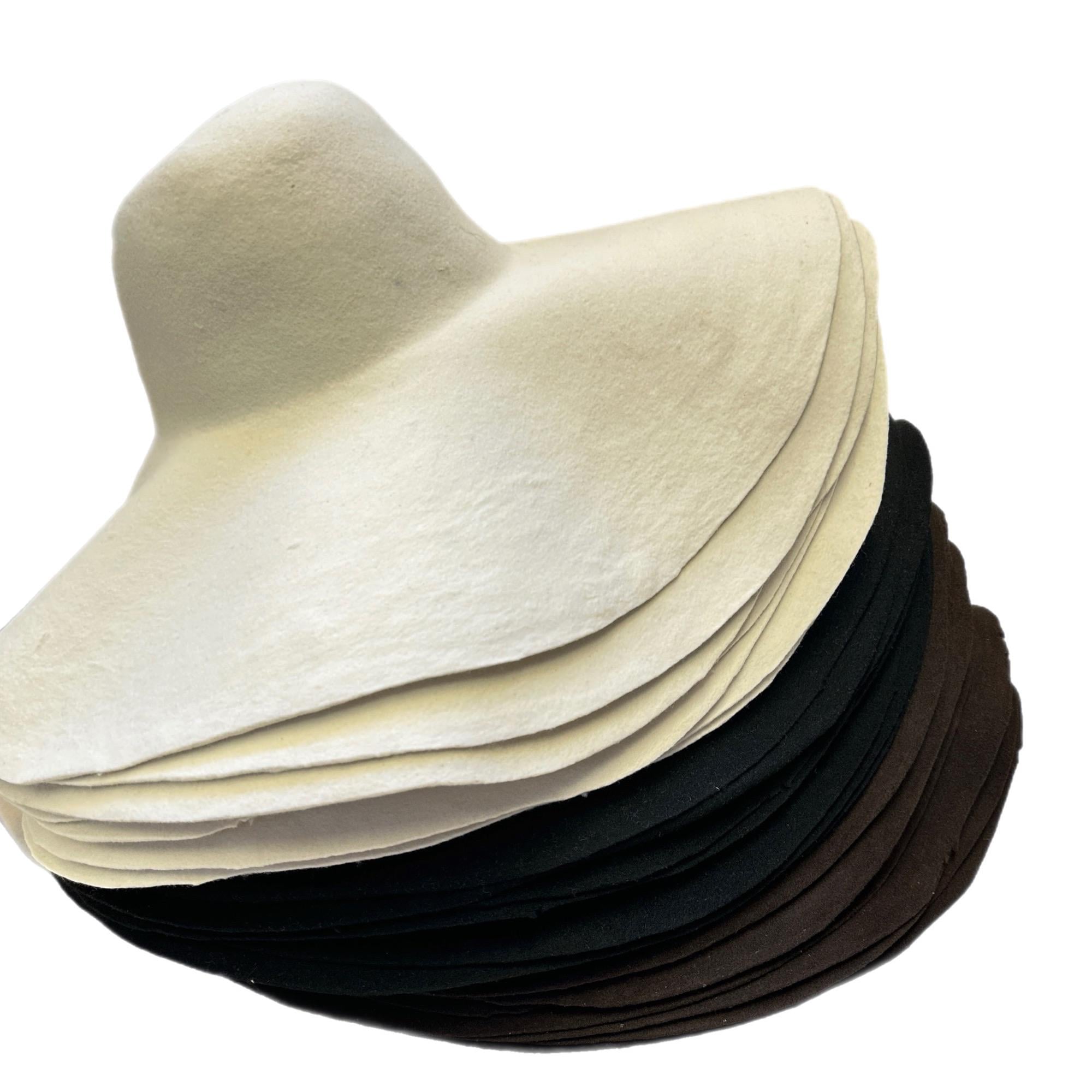Set of 3 Giant Wool Felt Capeline Hat Bodies for Millinery