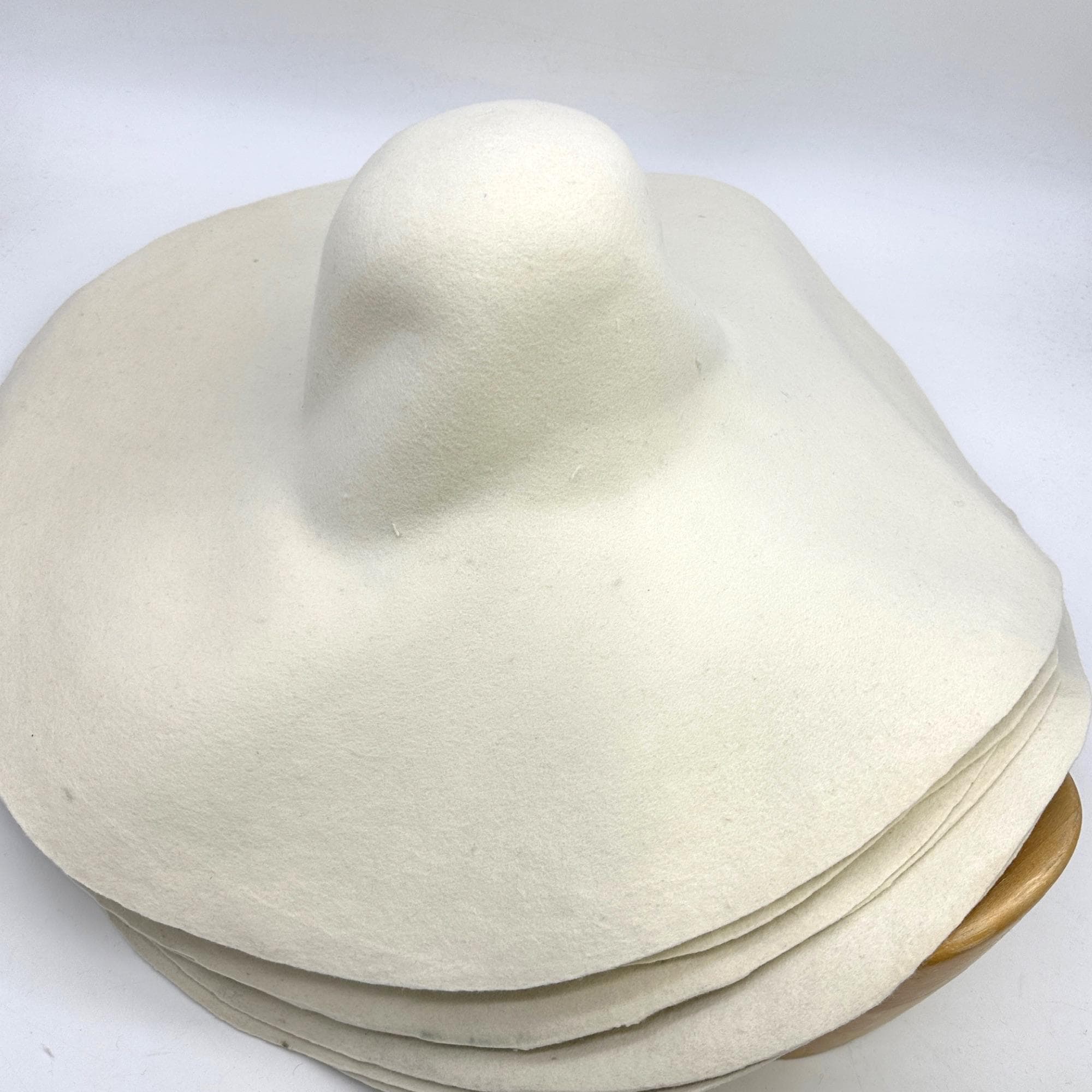 Off-White Wool Felt Capeline Hat Bodies for Millinery