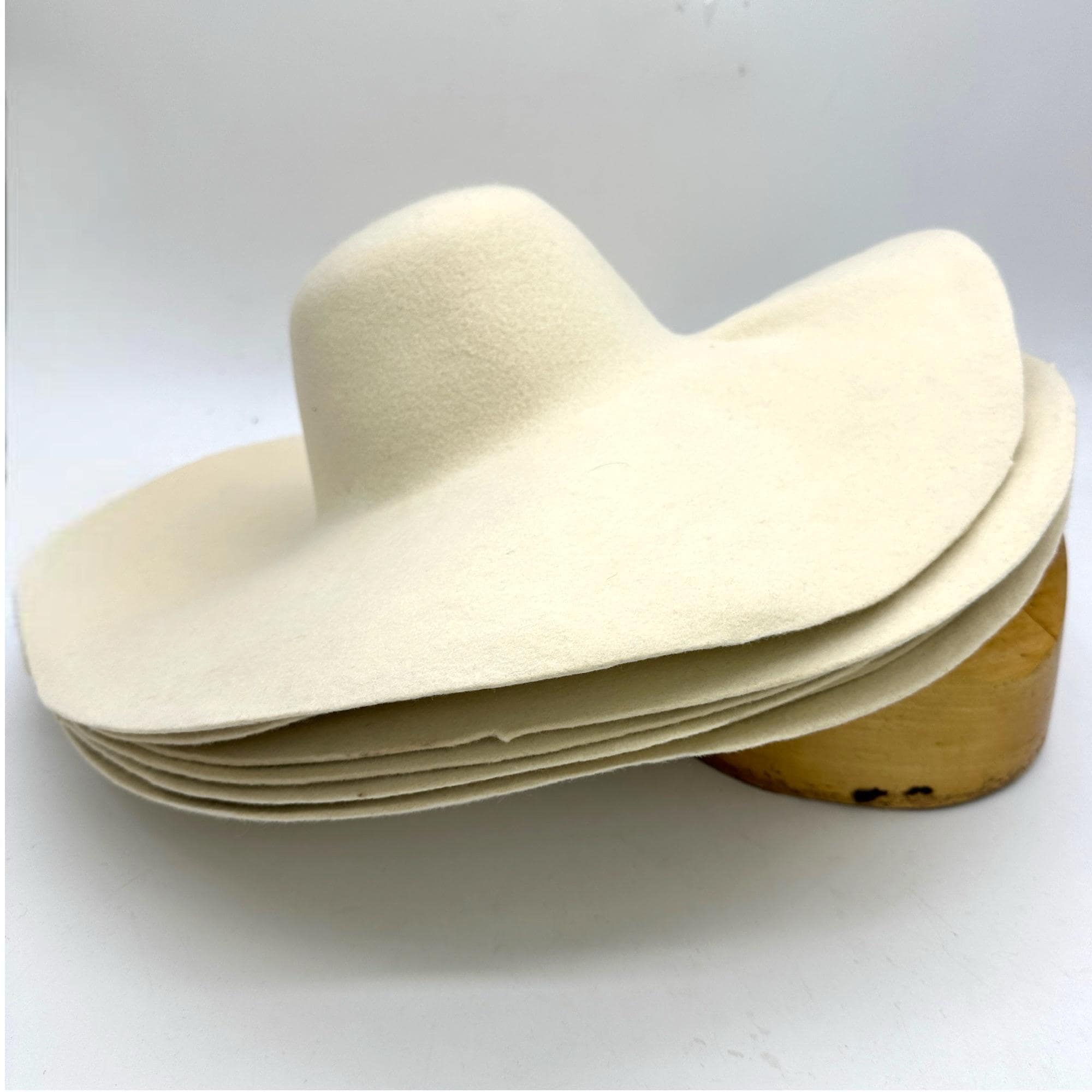 Off-White Wool Felt Capeline Hat Bodies for Millinery