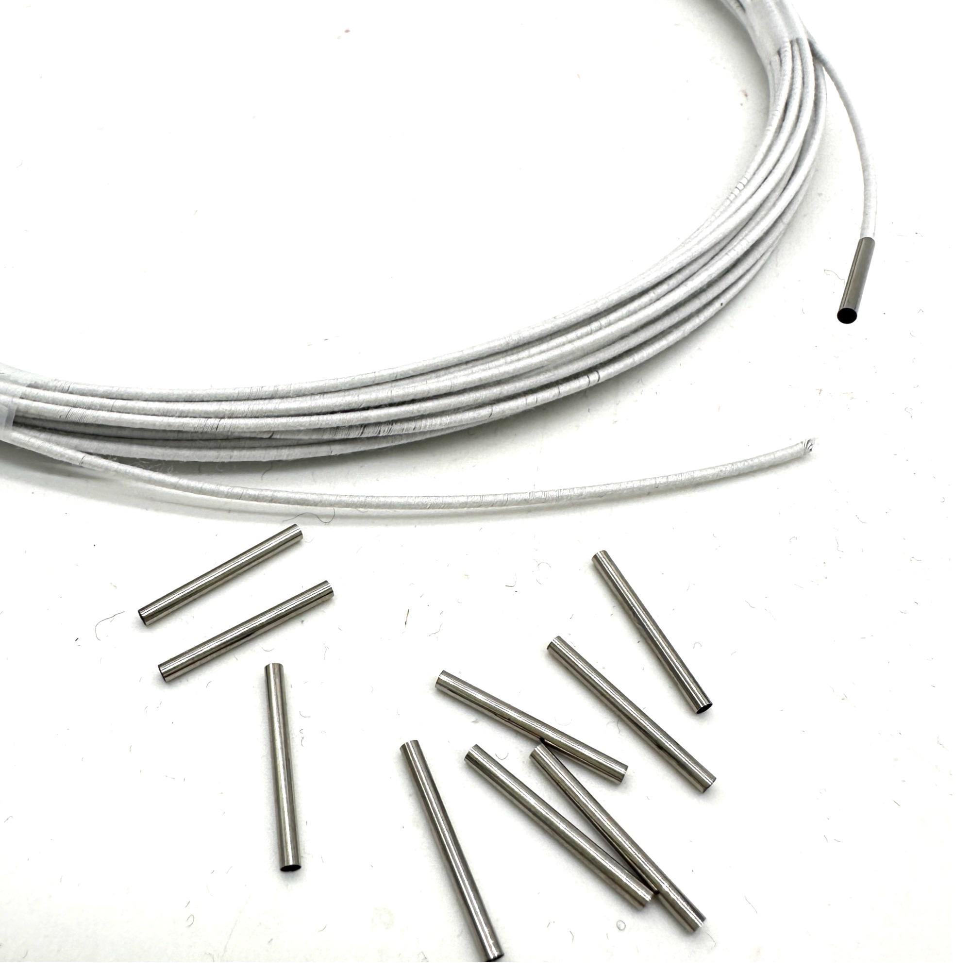 Set of 9 m Extra firm cotton-covered metal millinery wire 1 m X 1,2 mm & 9 Connectors for Millinery