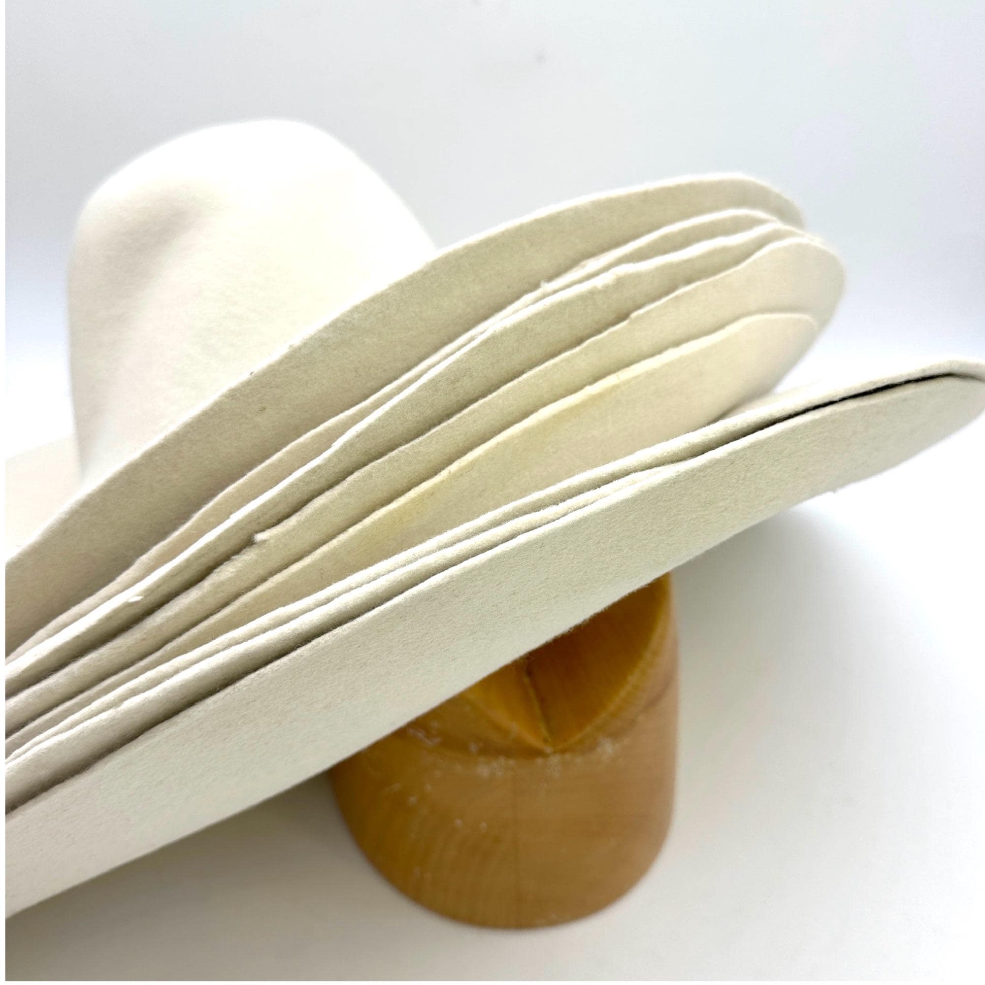 Off-White Wool Felt Capeline Hat Bodies for Millinery